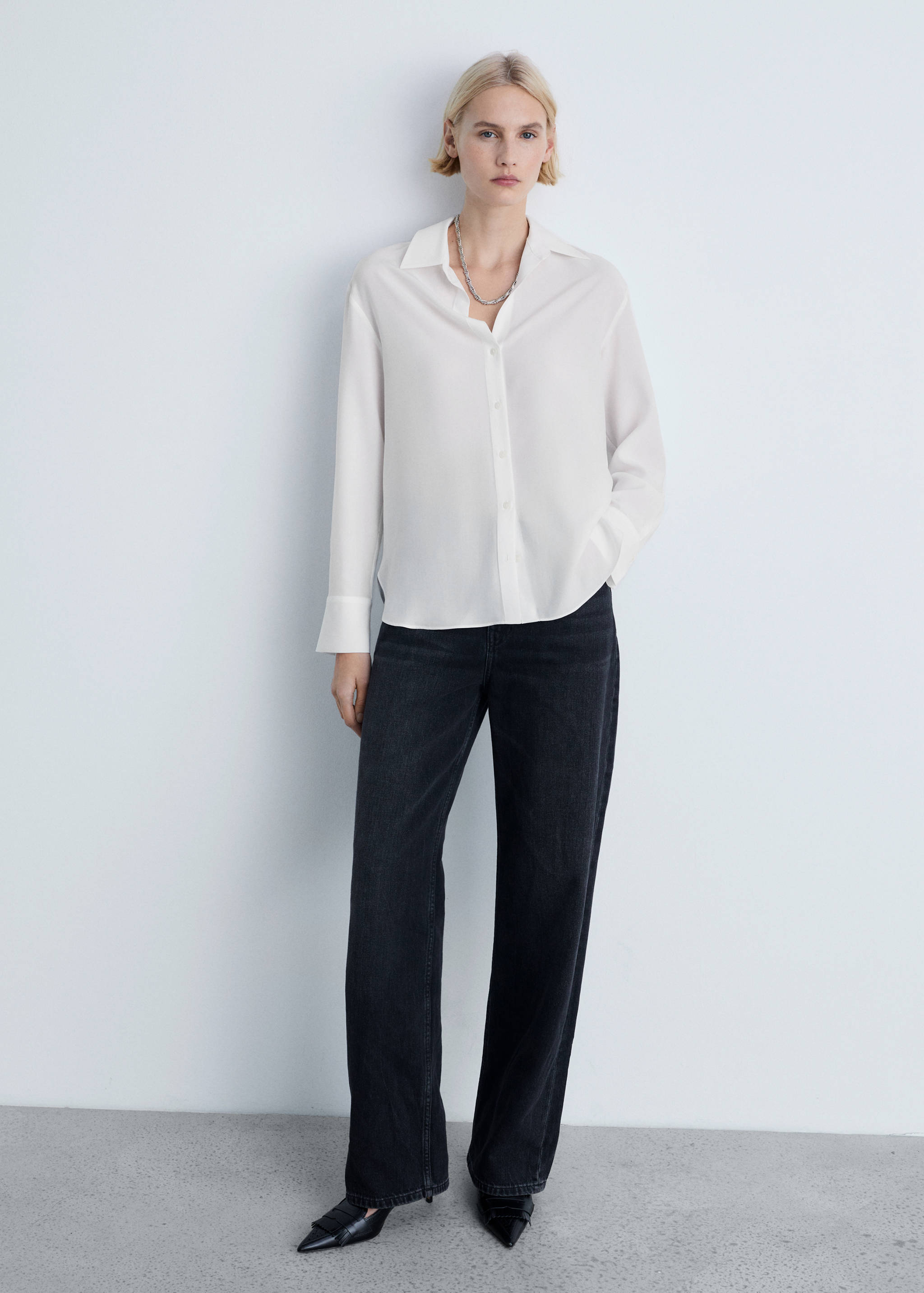 Soepelvallende lyocell blouse - Overzichtstekening