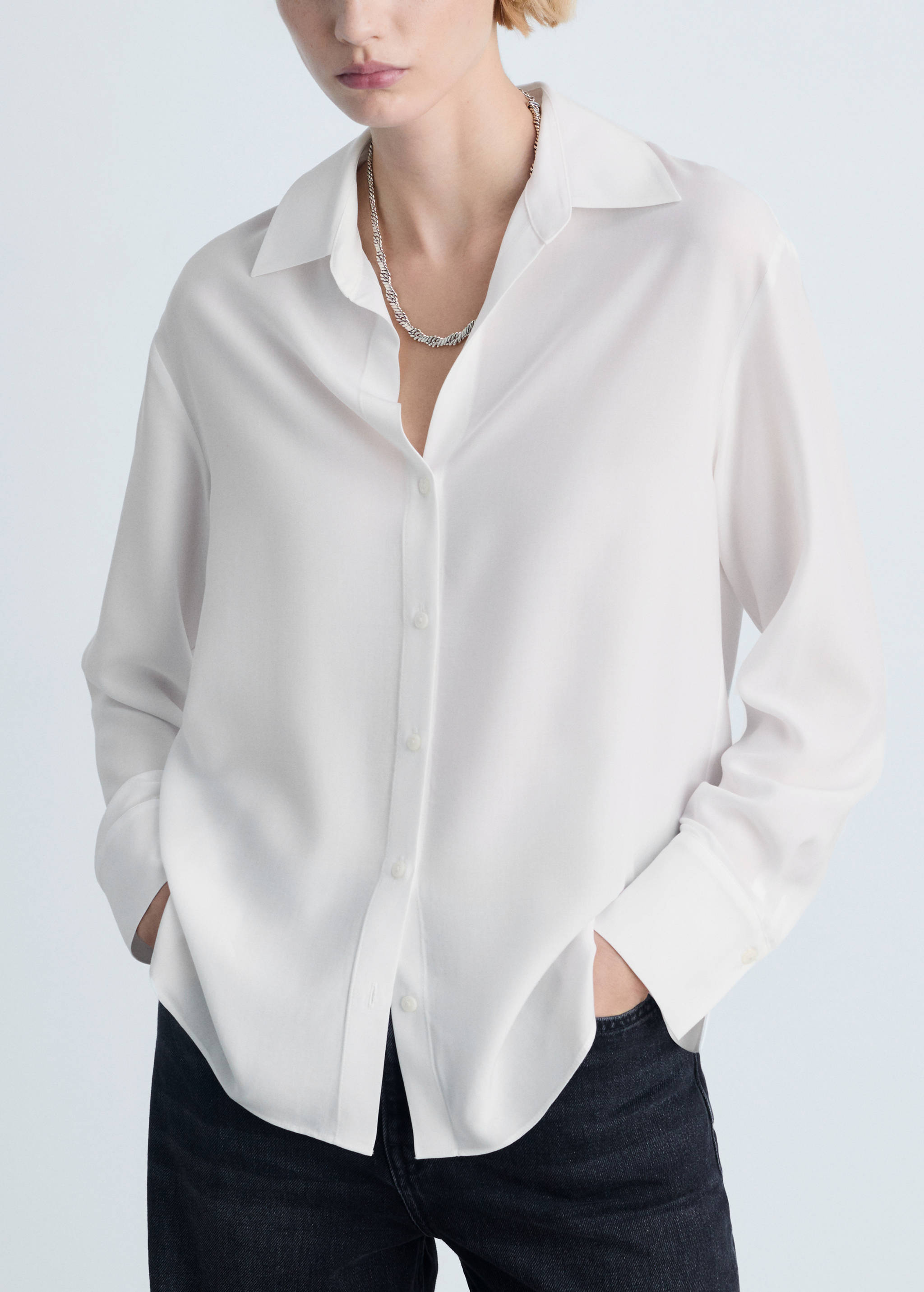 Soepelvallende lyocell blouse - Middenvlak