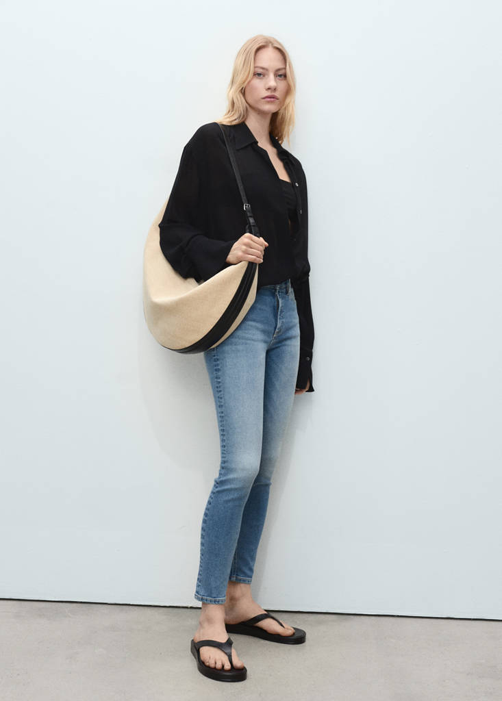 MANGO - Jean skinny taille normale bleu moyen - 34