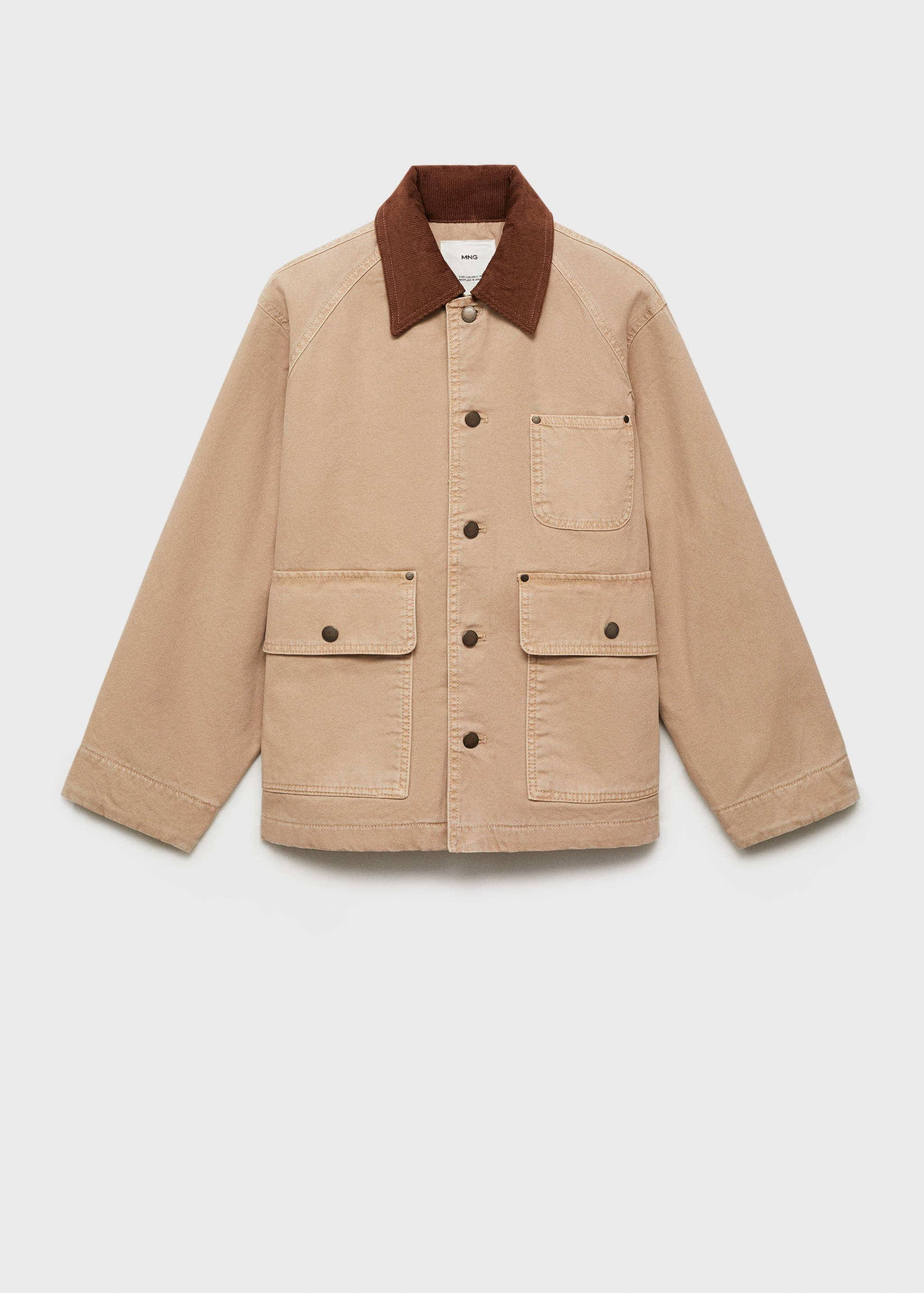 Denim barn jacket with contrasting collar - Article without model