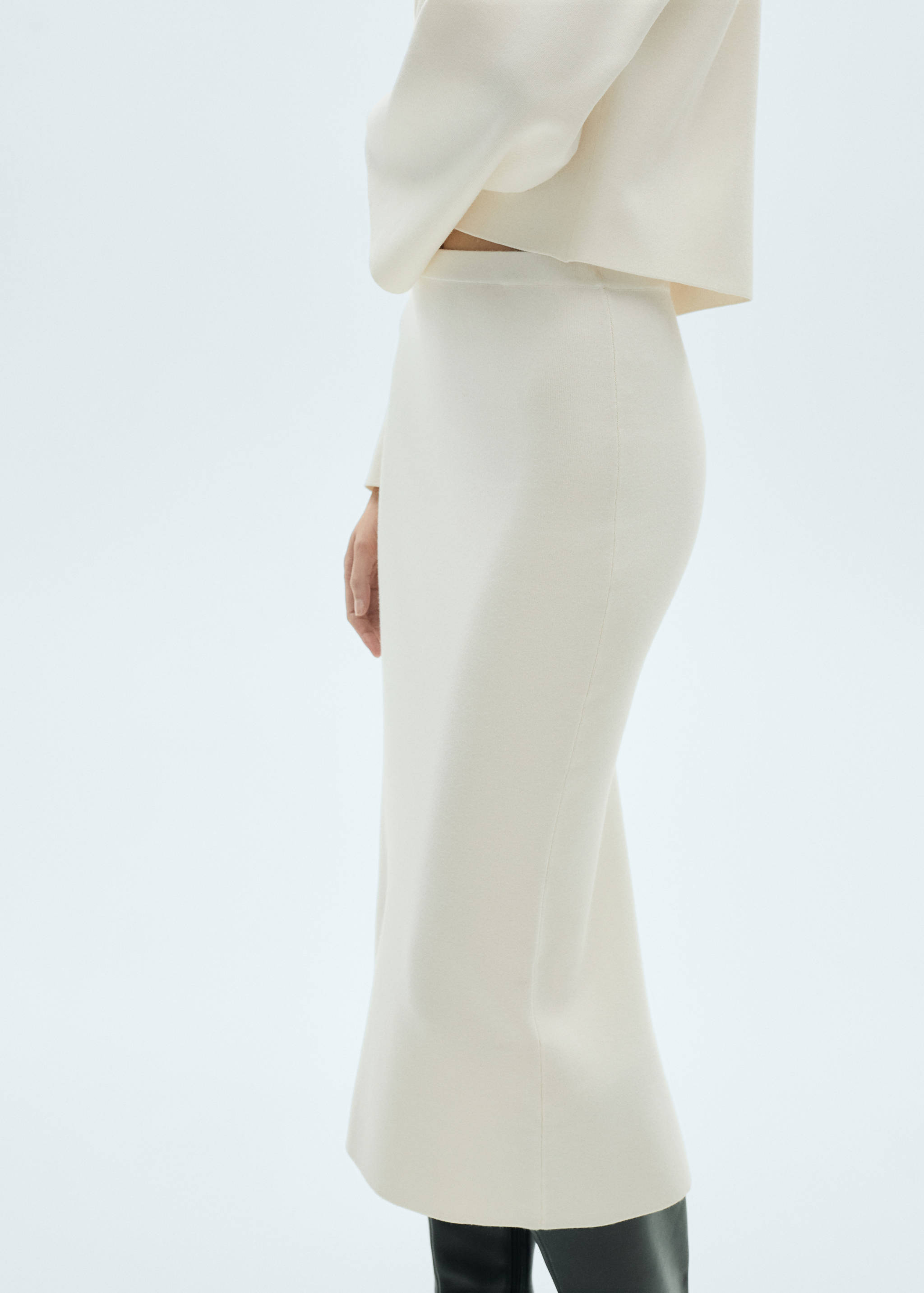 Fine knit midi skirt - Medium plane