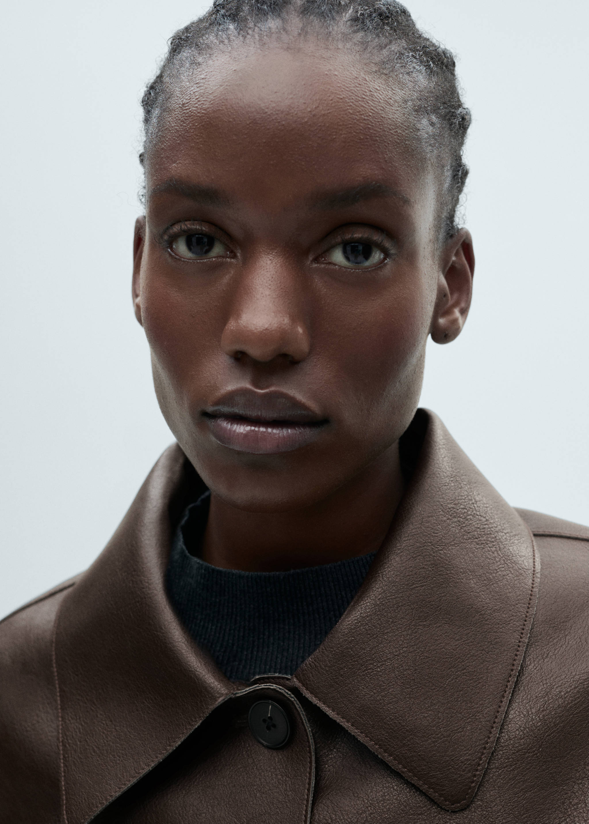 Faux-leather jacket with pockets - Details of the article 4