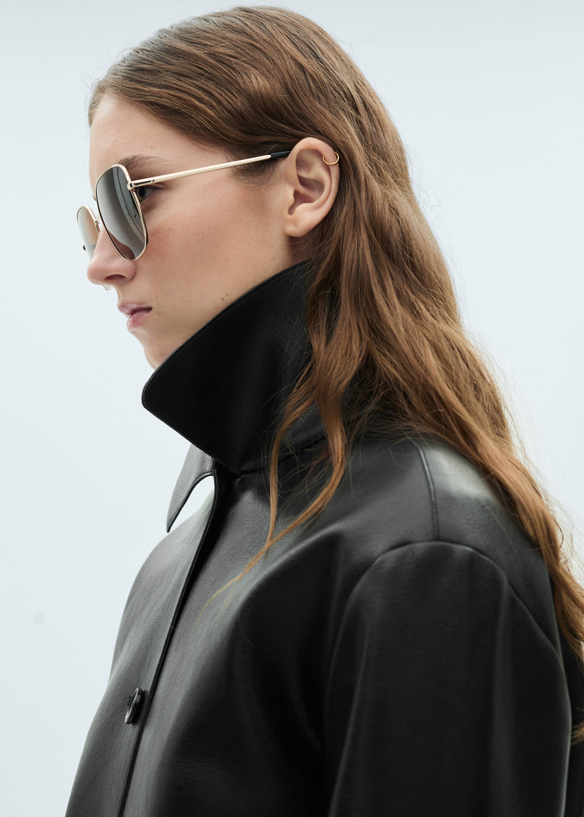 Faux-leather jacket with pockets - Details of the article 1