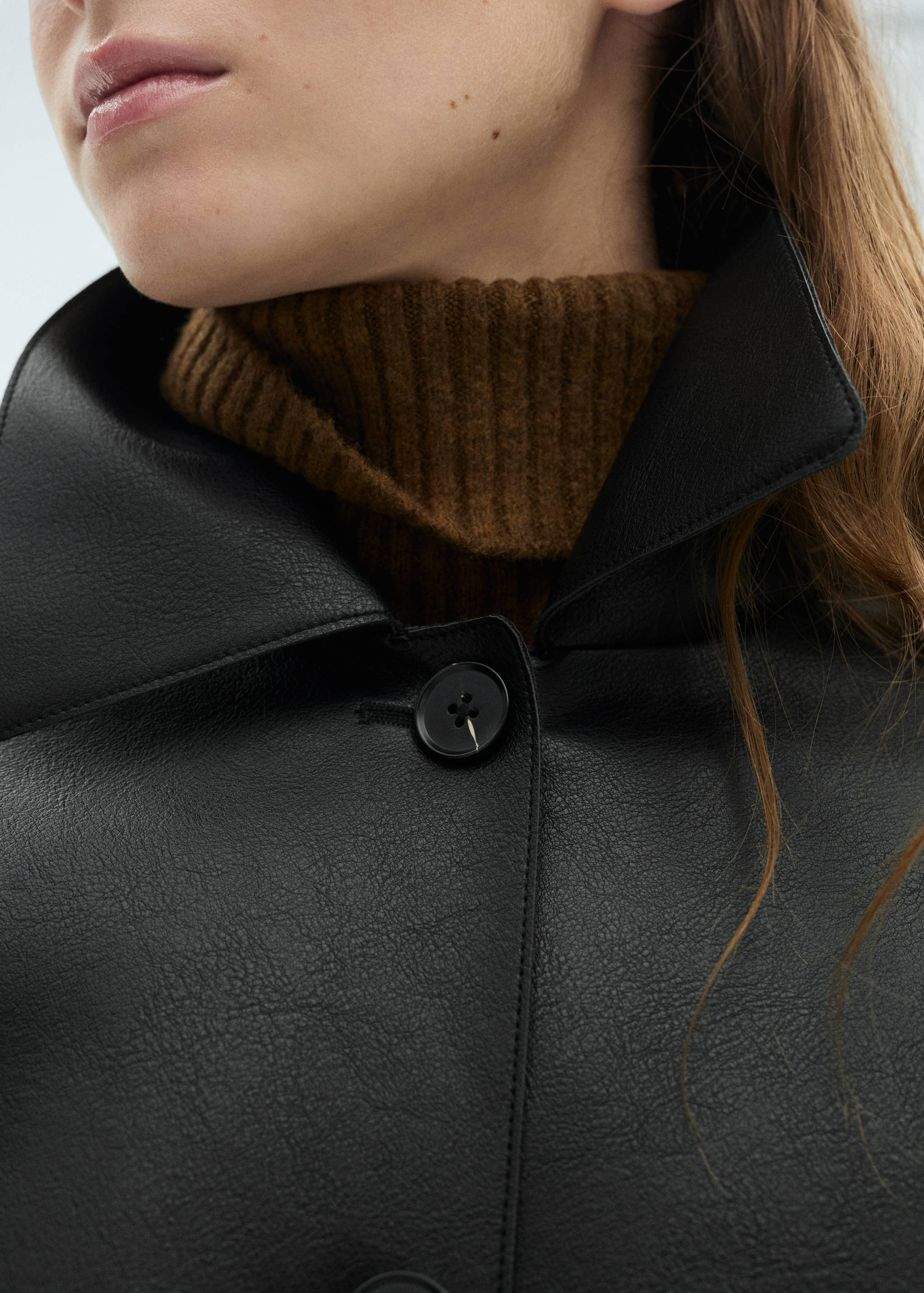 Faux-leather jacket with pockets - Details of the article 6