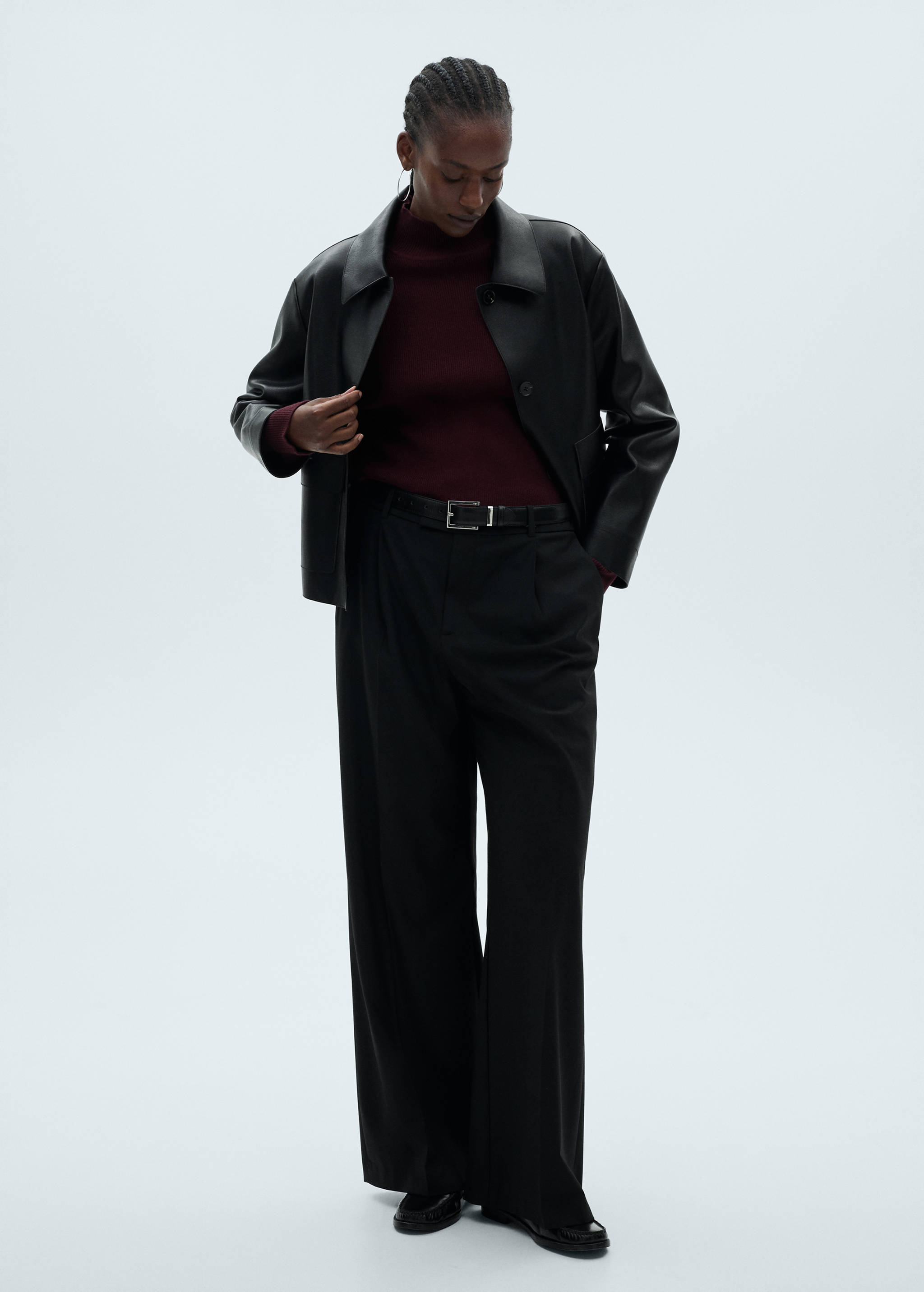 Faux-leather jacket with pockets - Details of the article 3