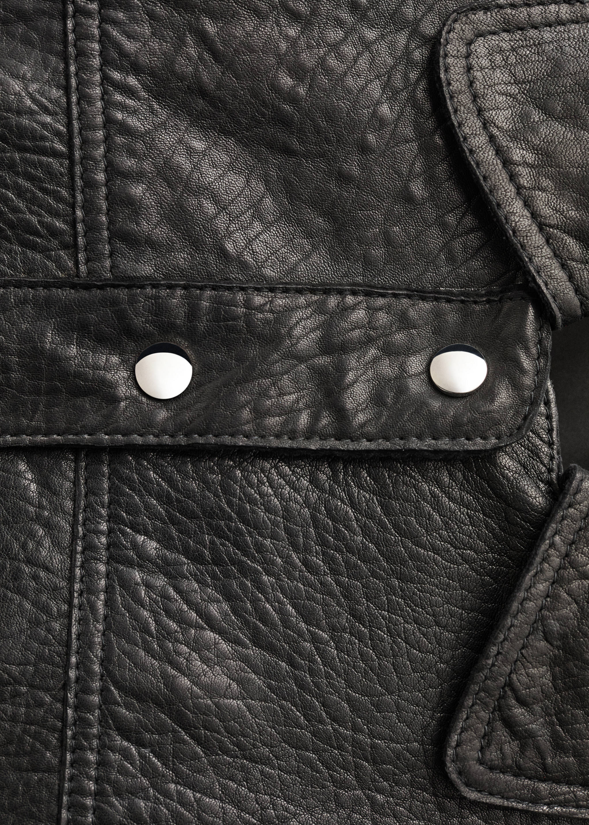 Lapels leather jacket - Details of the article 8