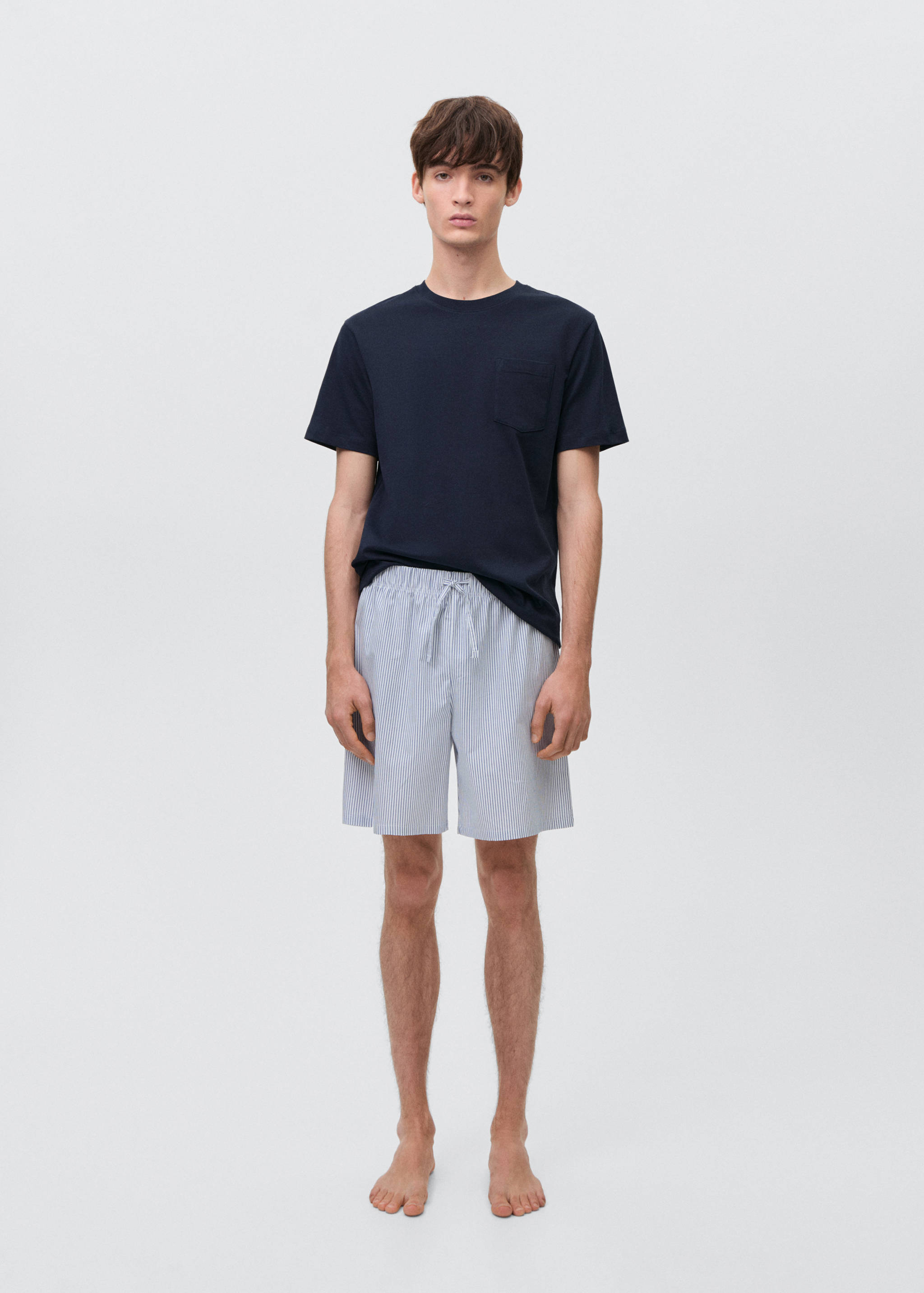 Striped cotton short pyjamas - General plane