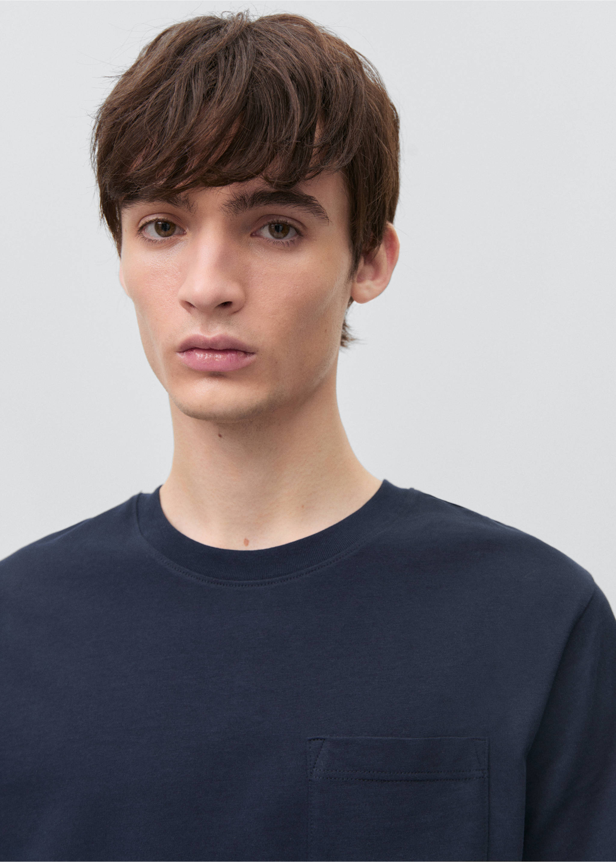 Striped cotton short pyjamas - Details of the article 1, Dark Navy. Ref: 87084077-00.
