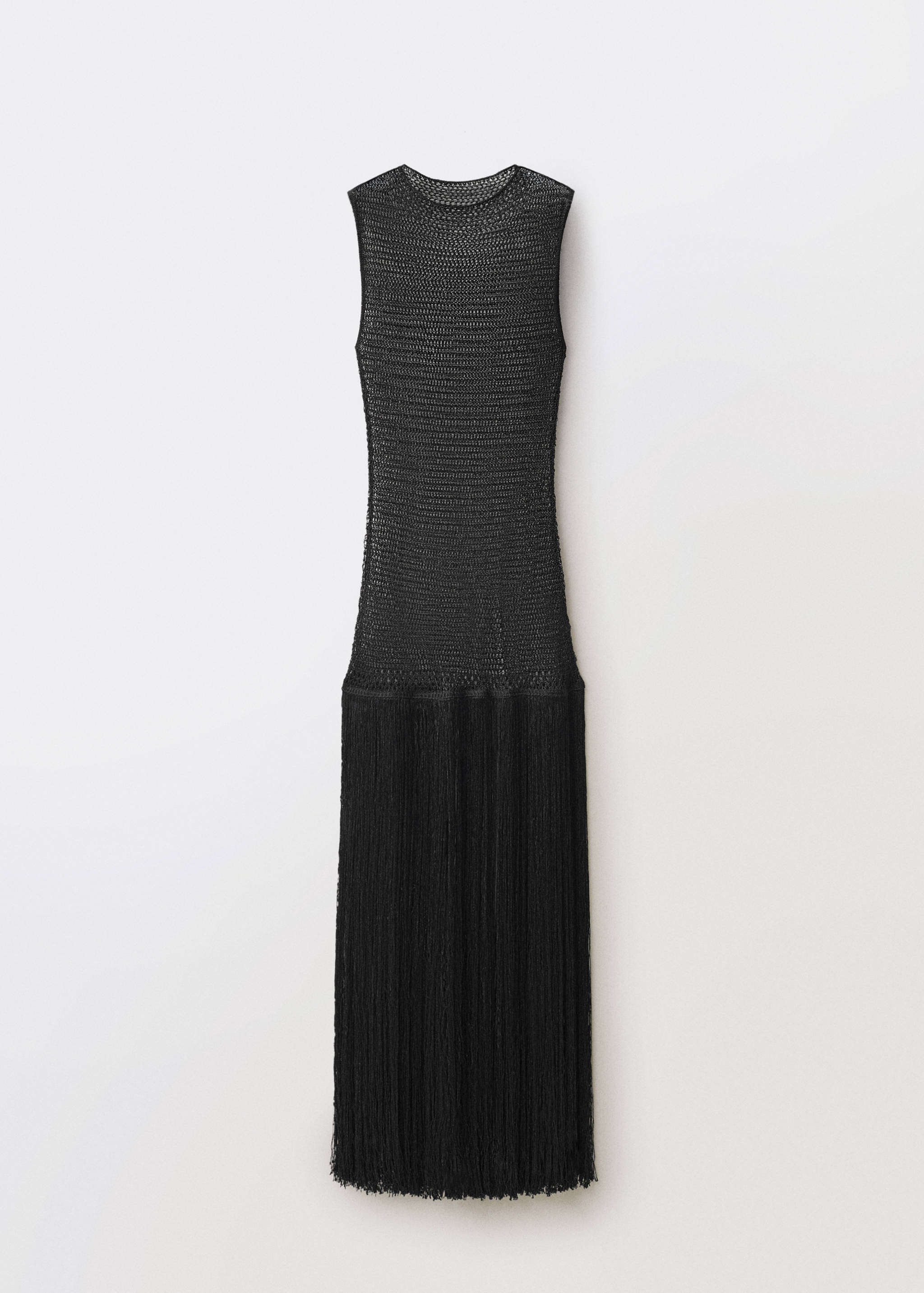 Openwork knit dress with fringes - Article without model