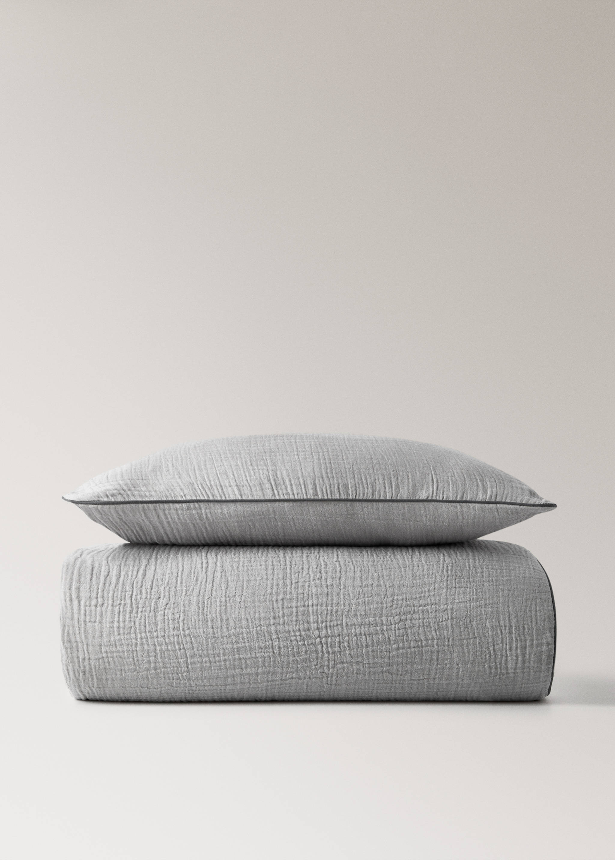 Baumwoll-Musselin-Bettbezug für Kinderbett mit kontrastierendem Paspelrand - Artikel ohne Model