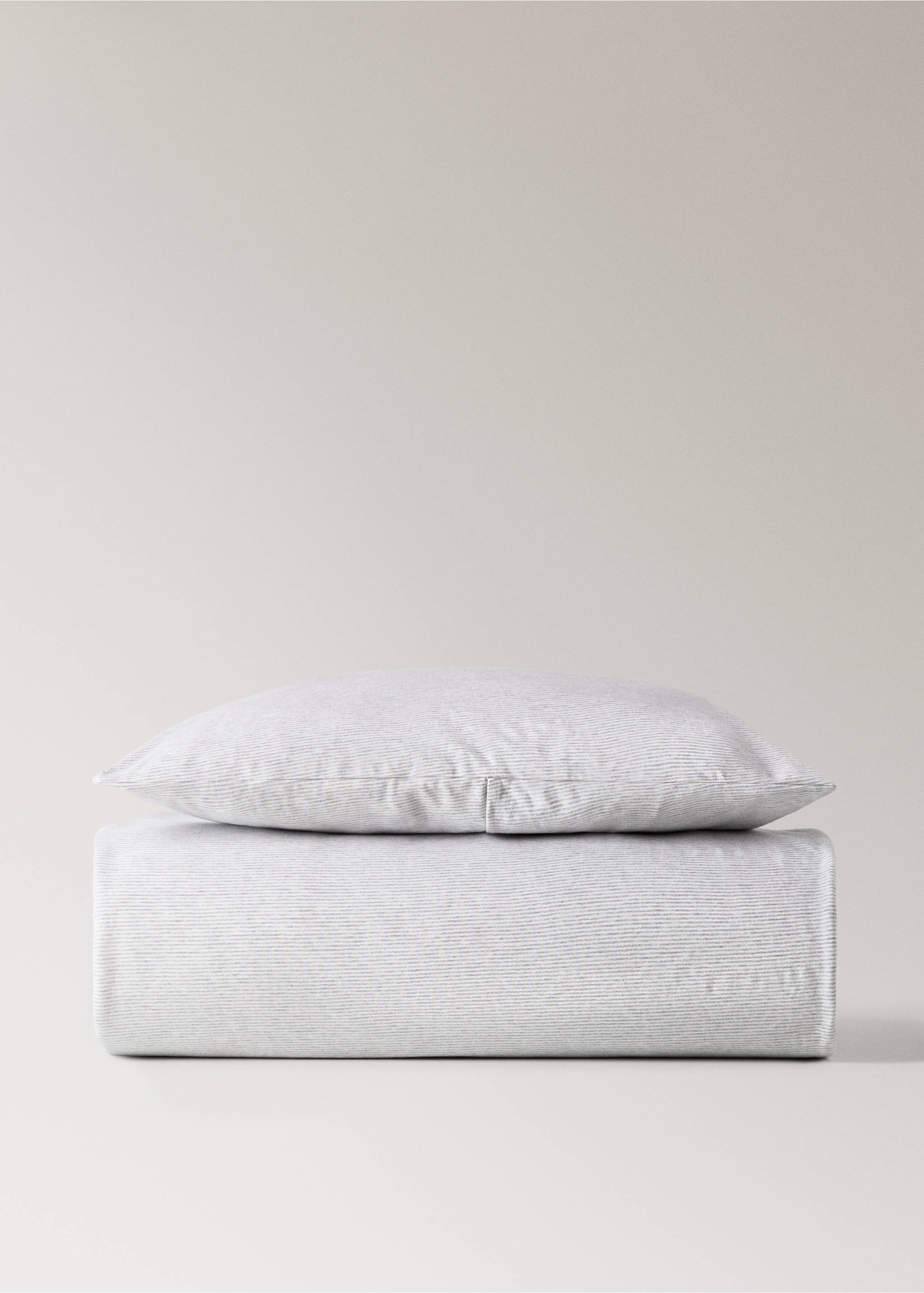 Cotton striped children’s duvet cover for 90cm bed - Article without model, Grey. Ref: 87084083-00.