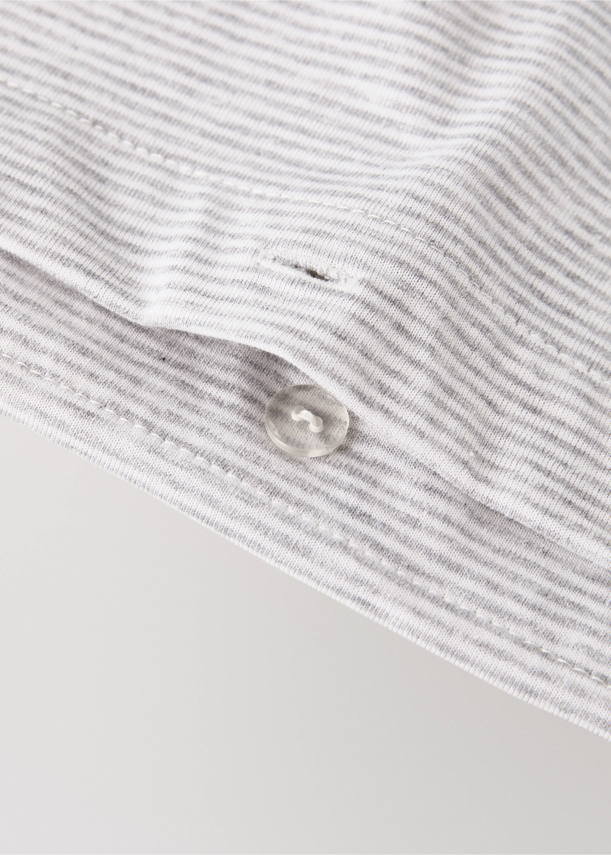 Cotton striped children’s duvet cover for 90cm bed - Details of the article 1, Grey. Ref: 87084083-00.