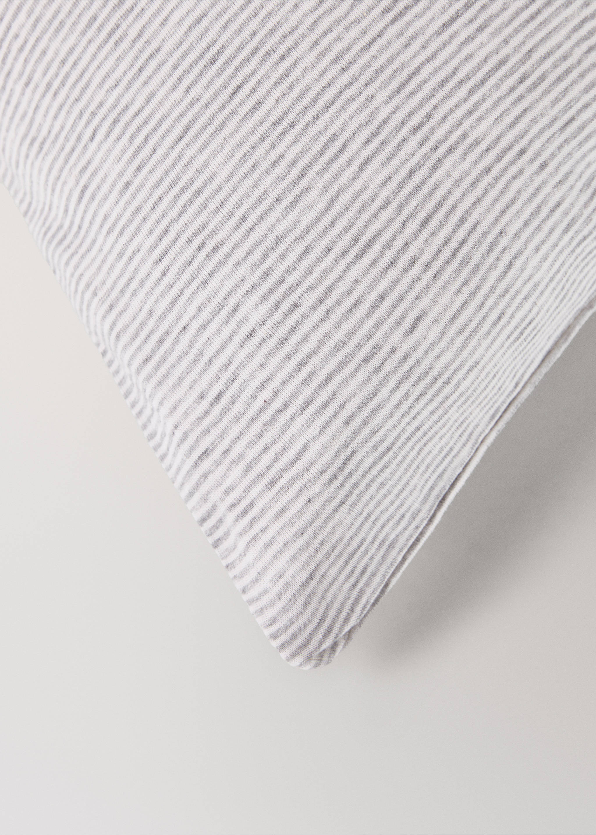 Cotton striped children’s duvet cover for 90cm bed - Details of the article 3, Grey. Ref: 87084083-00.