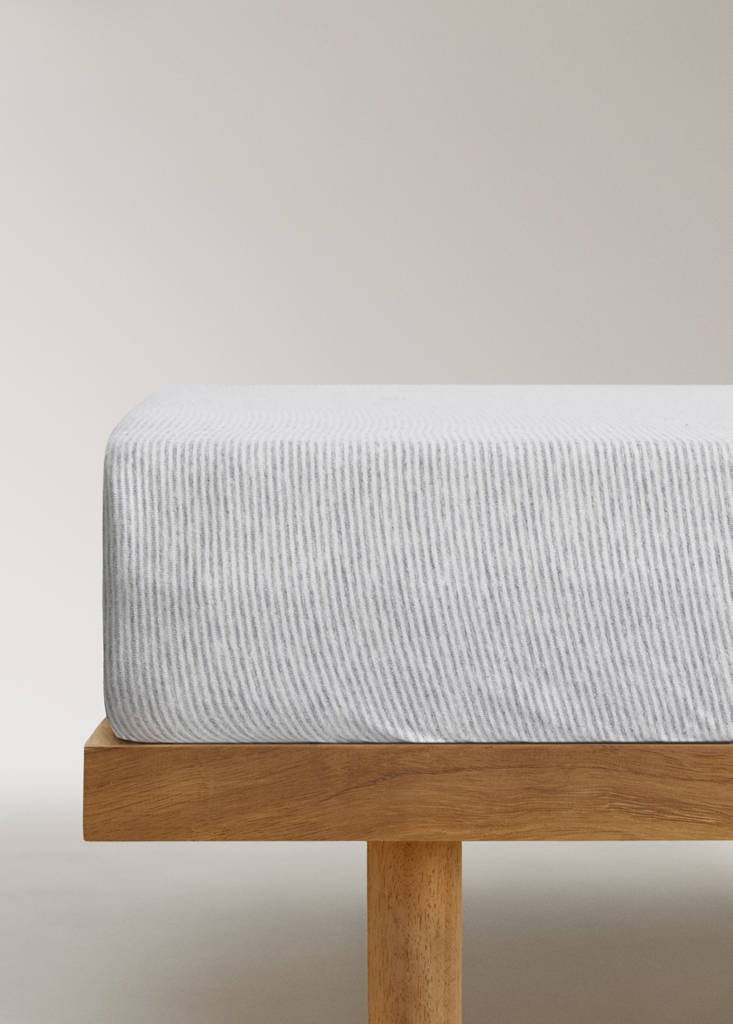 MANGO HOME - Drap-housse berceau coton à rayures gris - 60x120x15cm