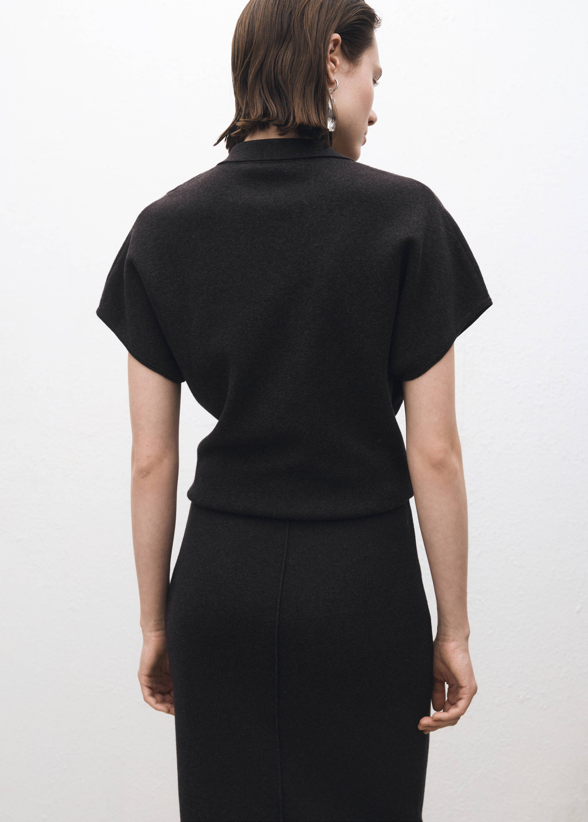 Sweater kerah polo campuran wol - Versi terbalik dari barang