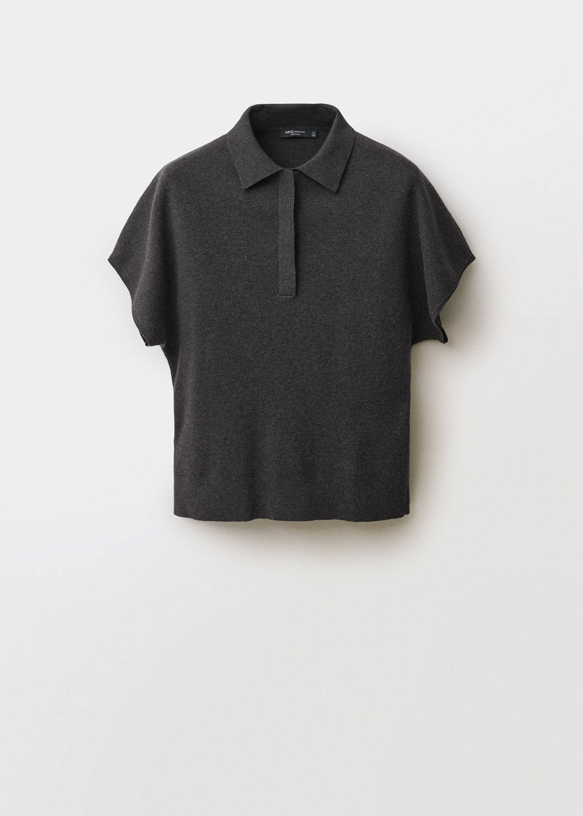 Wool-blend polo-neck sweater — Charcoal