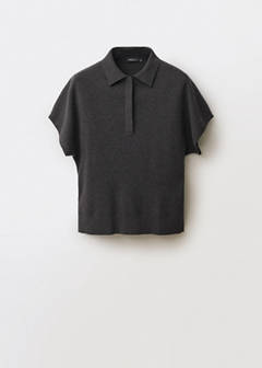 Wool-blend polo-neck sweater — Charcoal 14