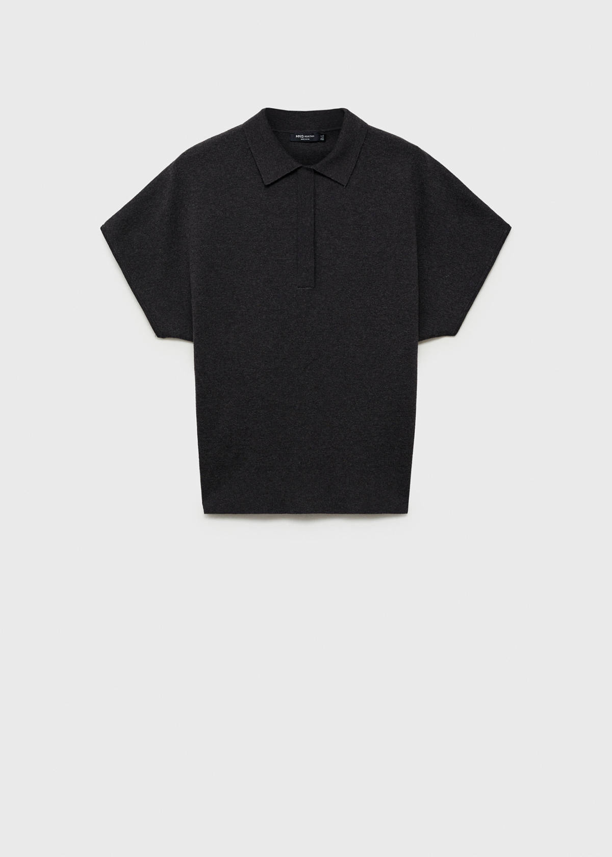 Wool-blend polo-neck sweater — Charcoal