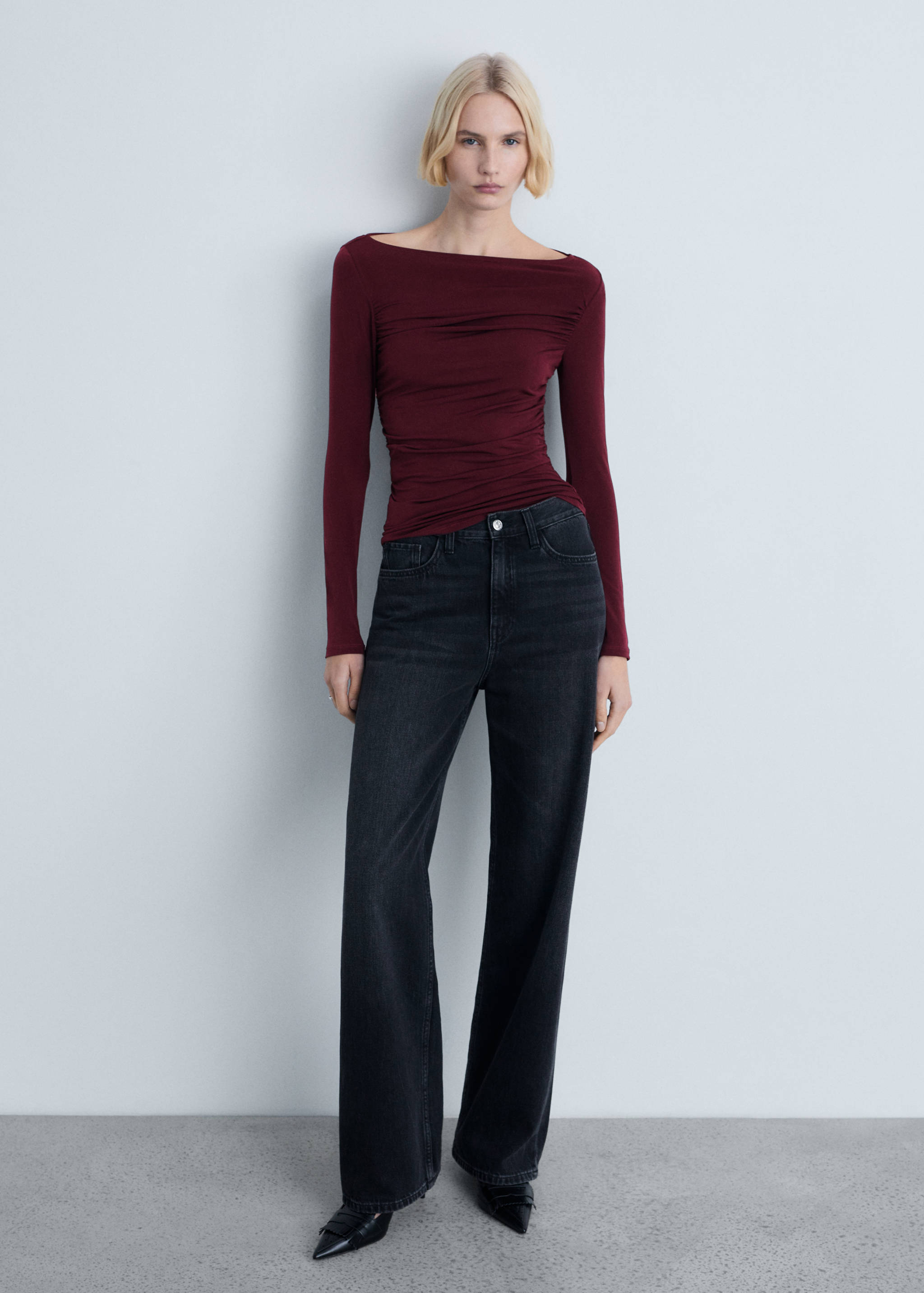 Camiseta drapeada entallada - Plano general