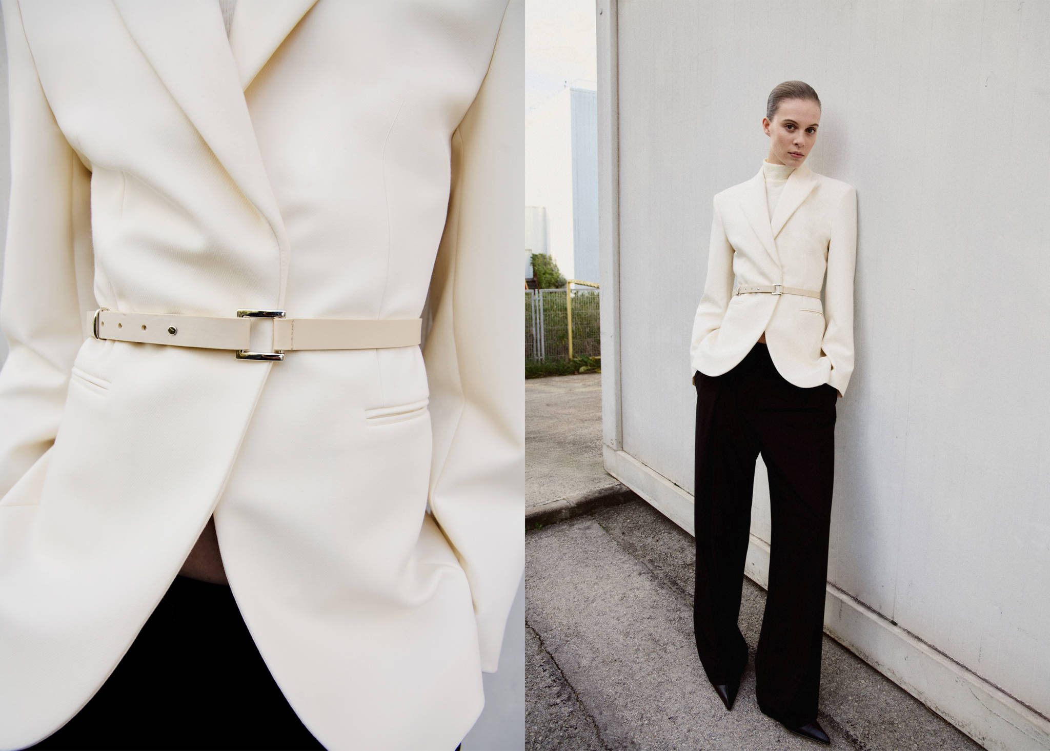 Structured tailored jacket with belt - Panoramic plane