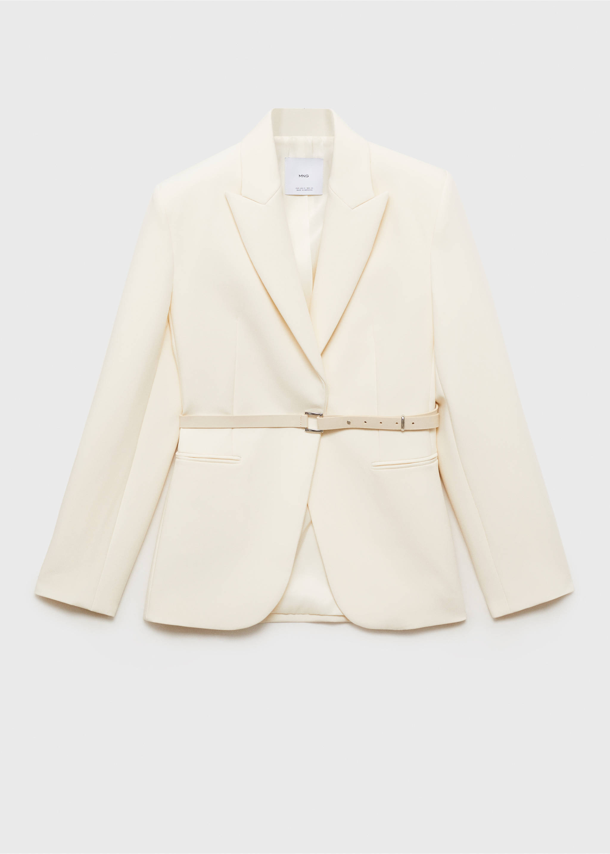 Blazer structure ceinture - Article sans modèle, Écru. Ref: 87084093-00.