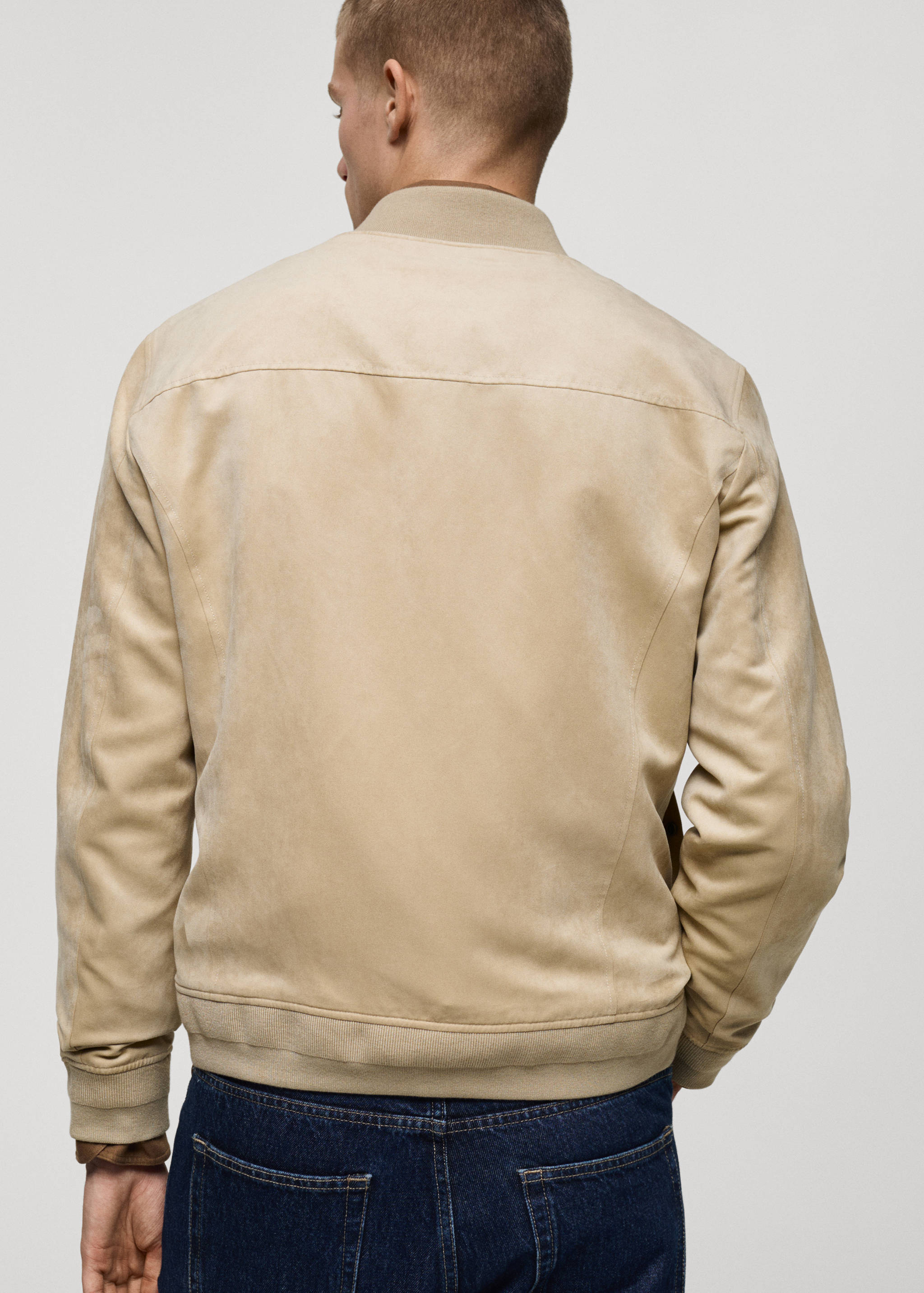 Suede-effect bomber jacket - Reverse of the article