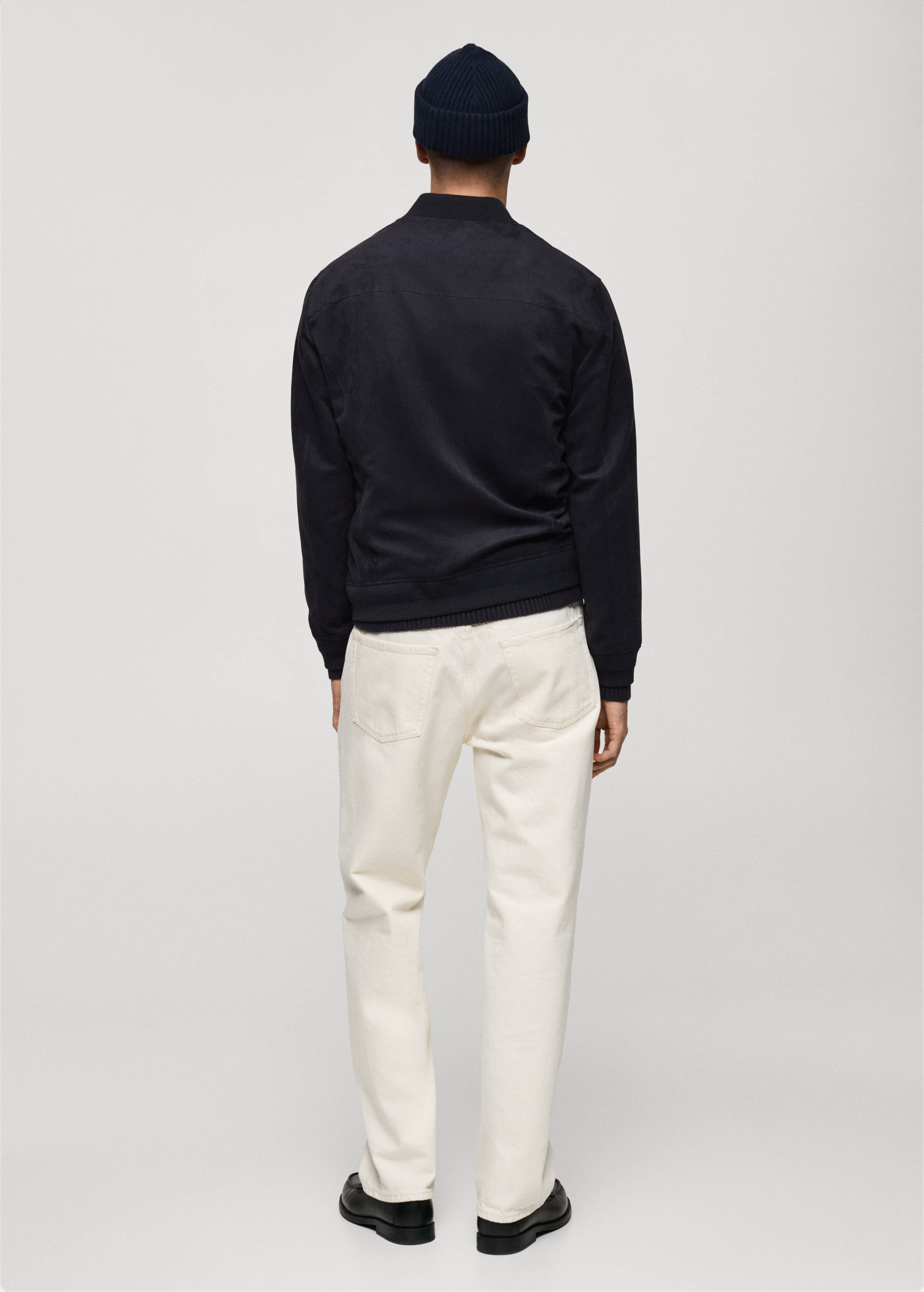 Suede-effect bomber jacket - Reverse of the article