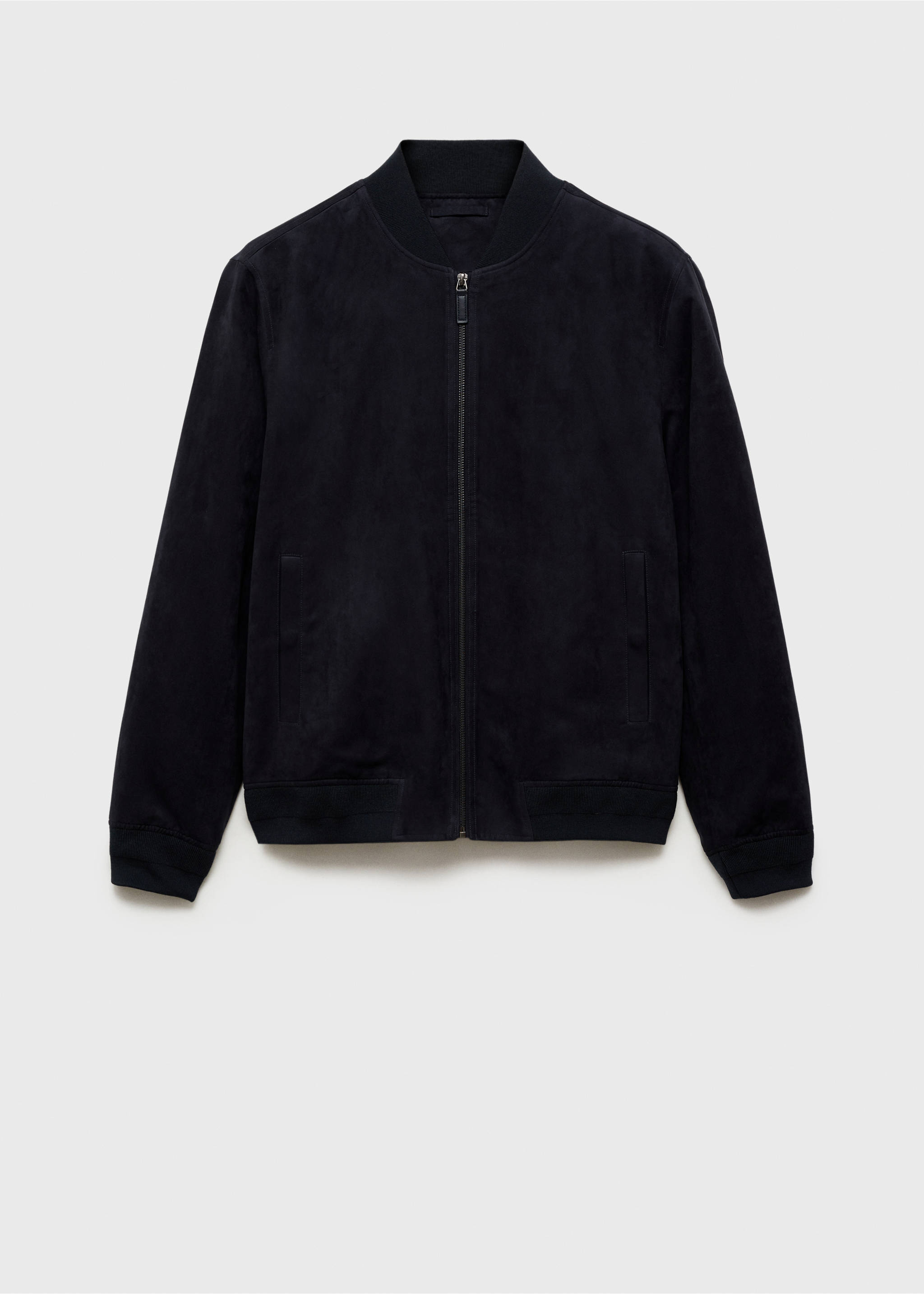 Süet görünümlü bomber ceket - Modelsiz ürün, Gece Mavisi. Ref: 87084386-00.