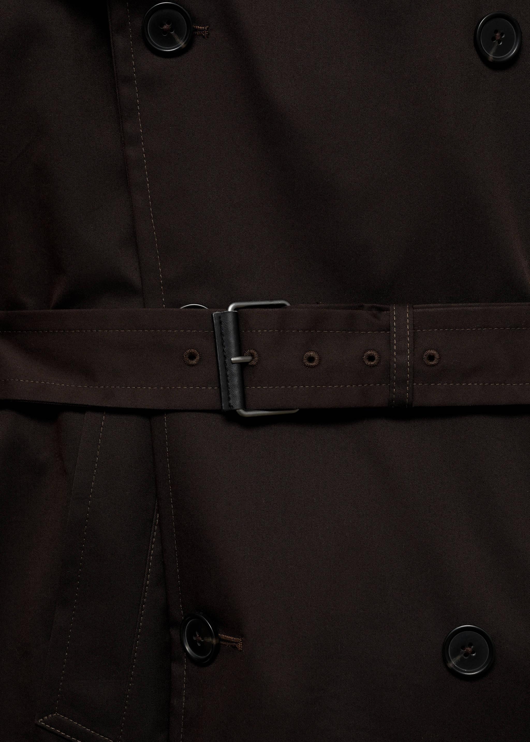 Water-repellent belted trench coat - Details of the article 0