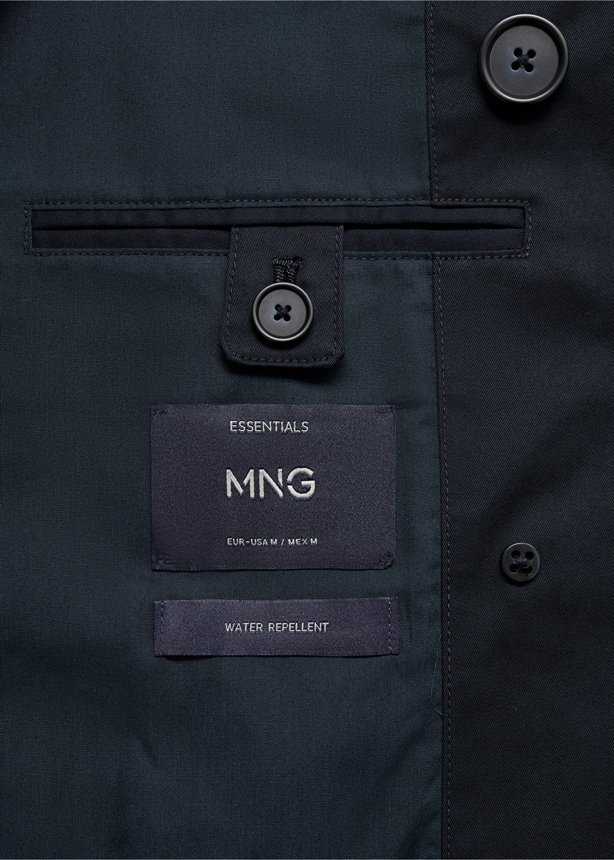 Water-repellent belted trench coat - Details of the article 0, Night Blue. Ref: 87084387-00.