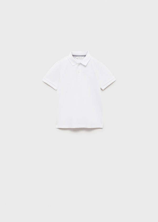Short-sleeve knitted polo shirt — Off White