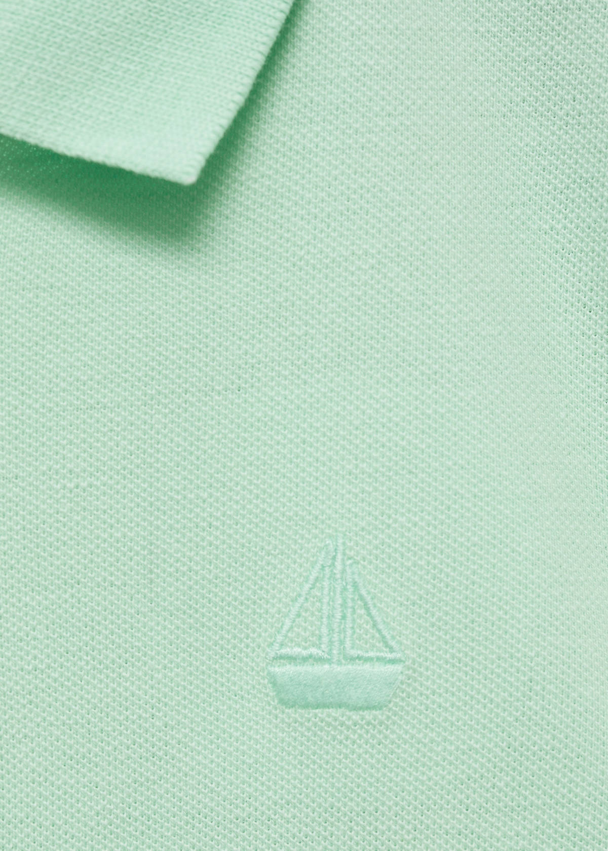 Short-sleeve knitted polo shirt — Green Apple