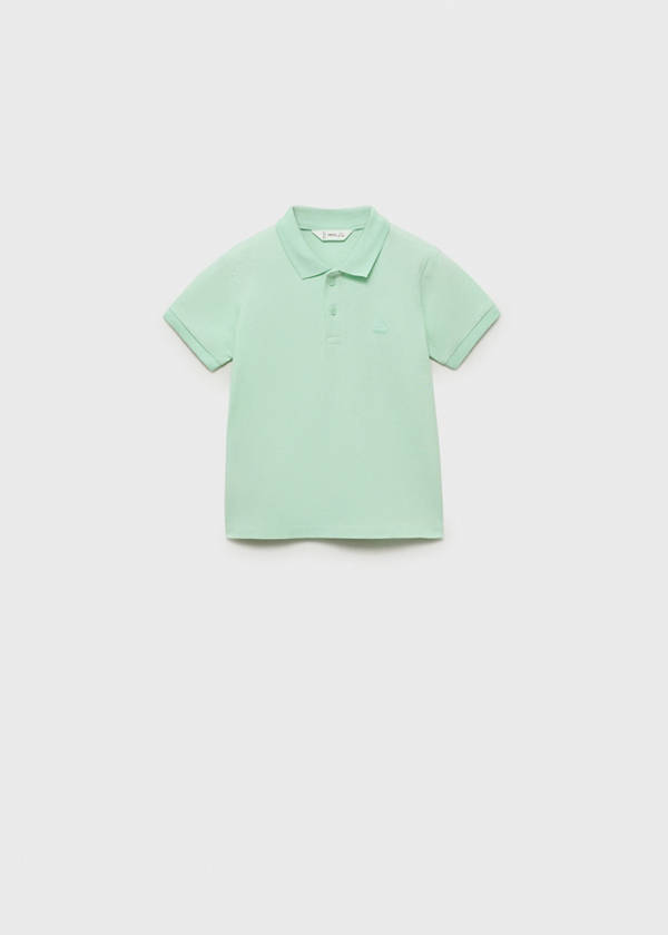 Short-sleeve knitted polo shirt — Green Apple