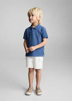 Short-sleeve knitted polo shirt — Blue 2