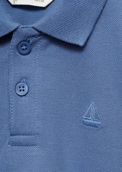 Short-sleeve knitted polo shirt — Blue 5