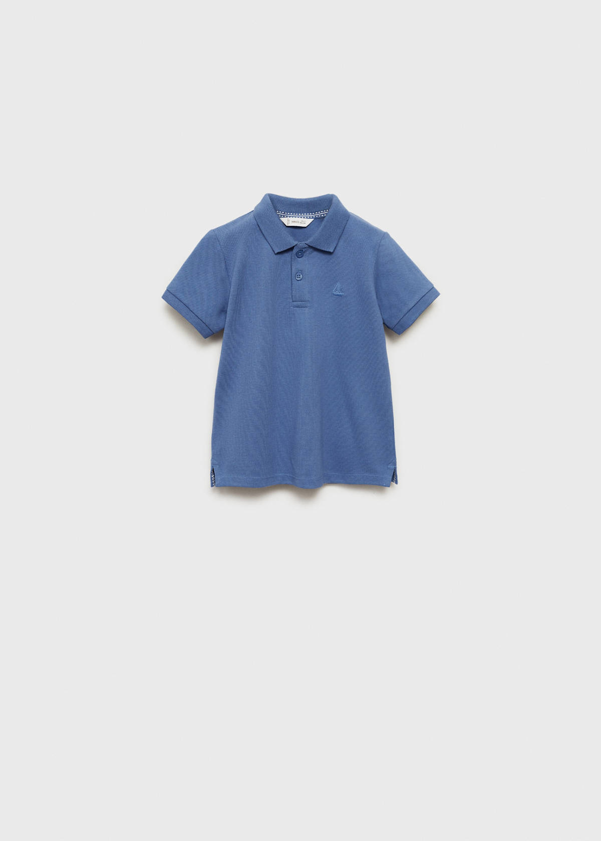 Short-sleeve knitted polo shirt — Blue