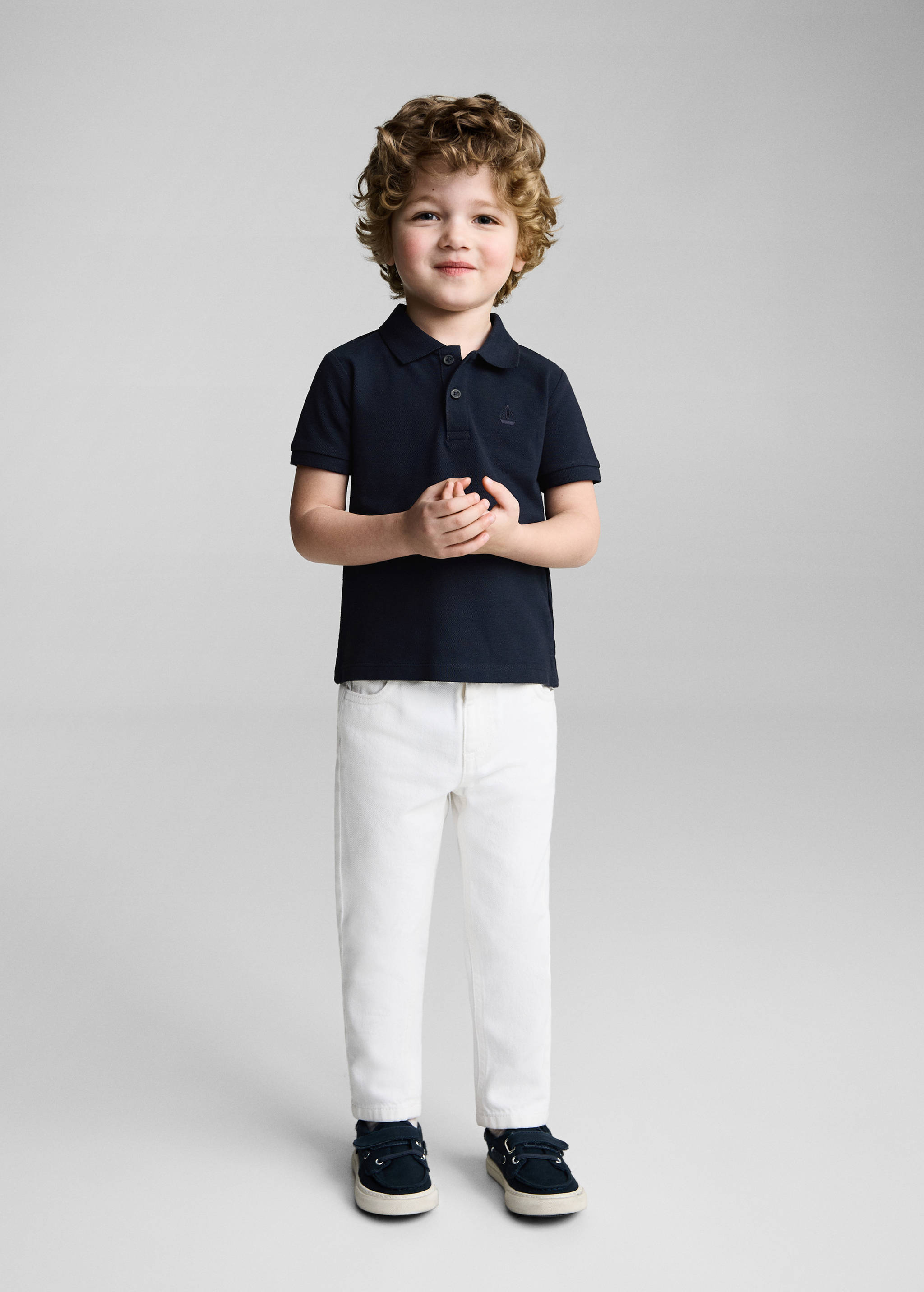 Short-sleeve knitted polo shirt - General plane