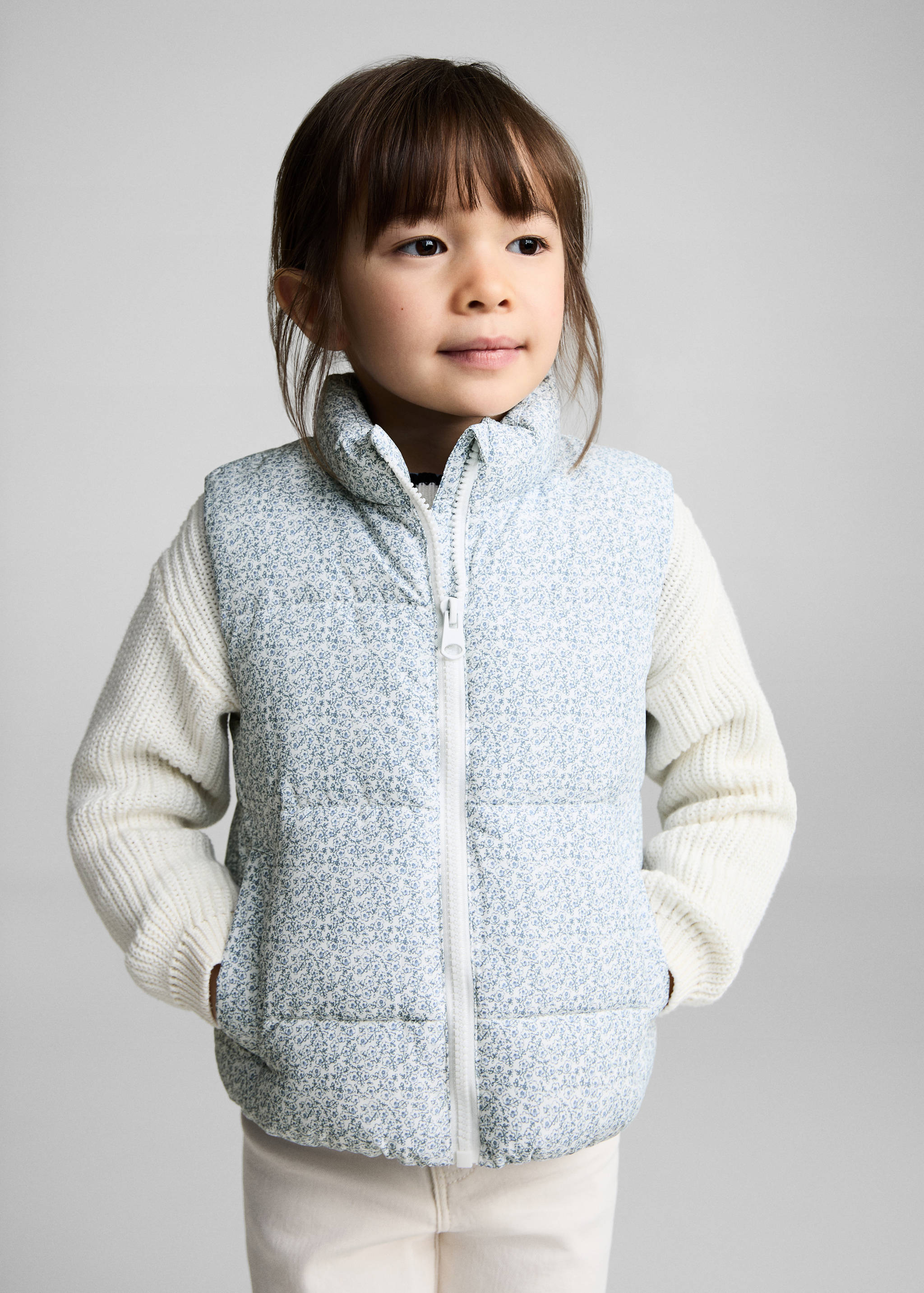 Printed quilted gilet - Medium plane