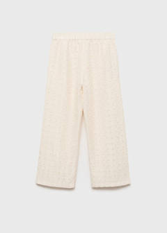 Swiss embroidered culotte trousers — Ecru 4