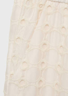 Swiss embroidered culotte trousers — Ecru 3