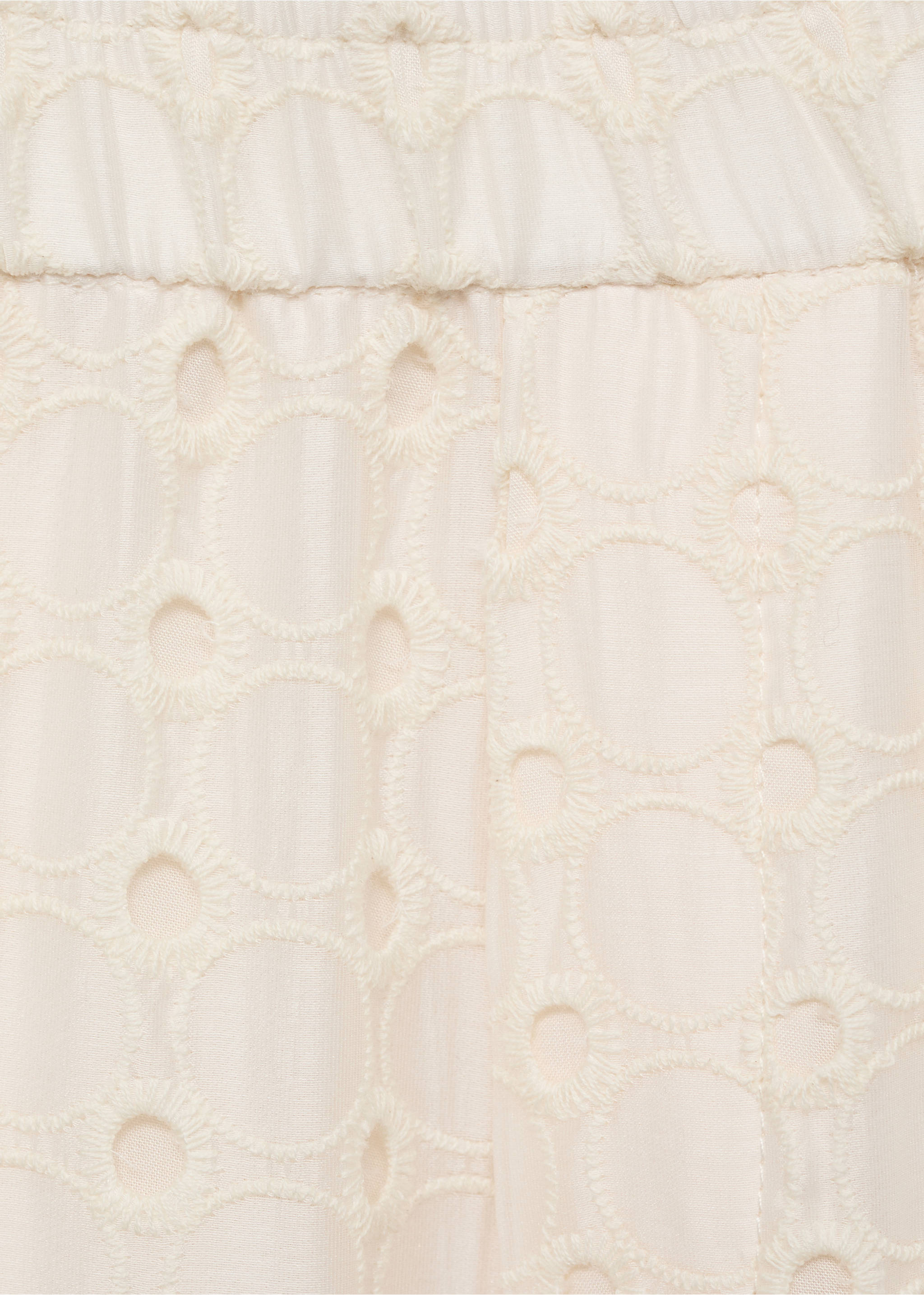 Pantalón culotte bordado suizo - Detalle del artículo 0, Crudo. Ref: 87084393-00.