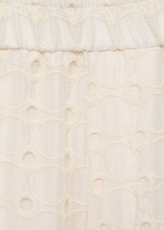 Swiss embroidered culotte trousers — Ecru 5