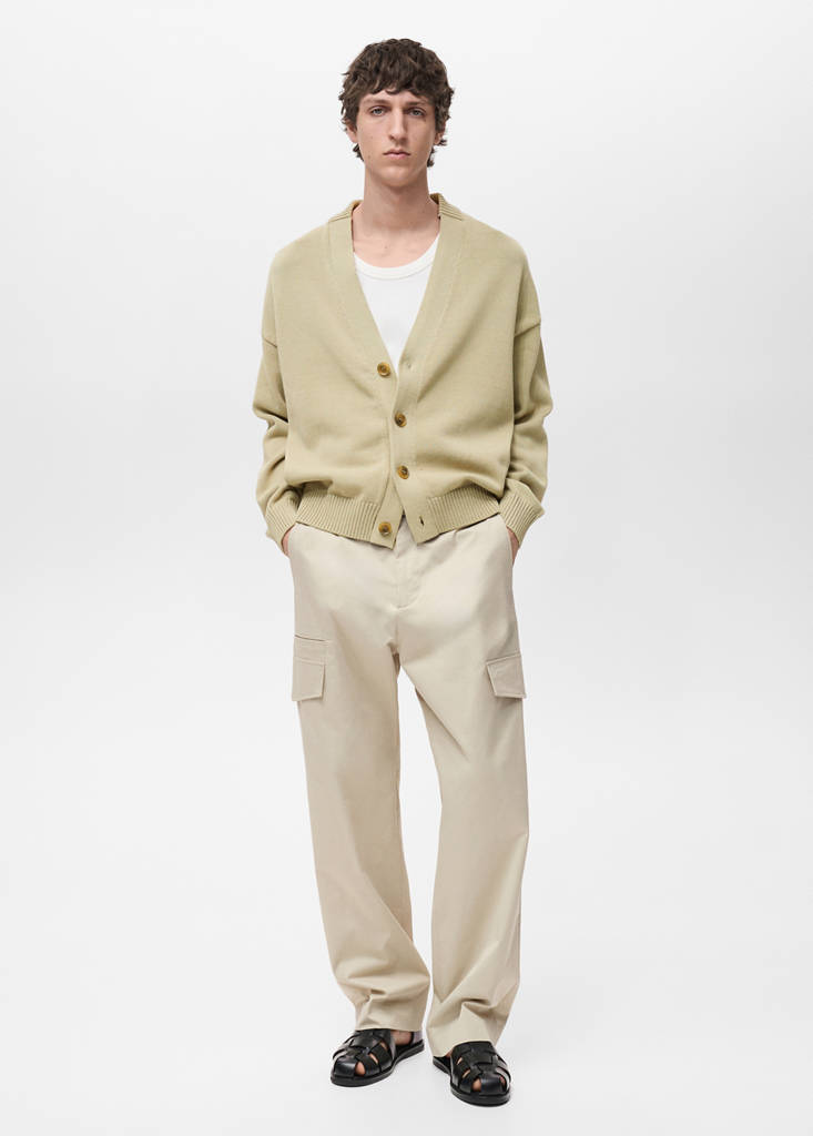 Relaxed-fit trousers with pocket — Pastel Yellow