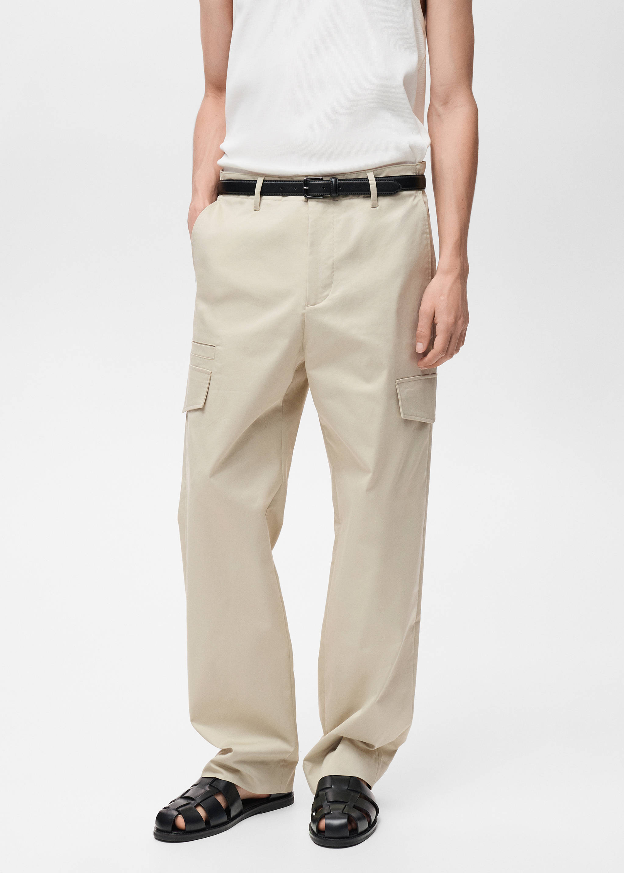 Relaxed-fit trousers with pocket - Medium plane