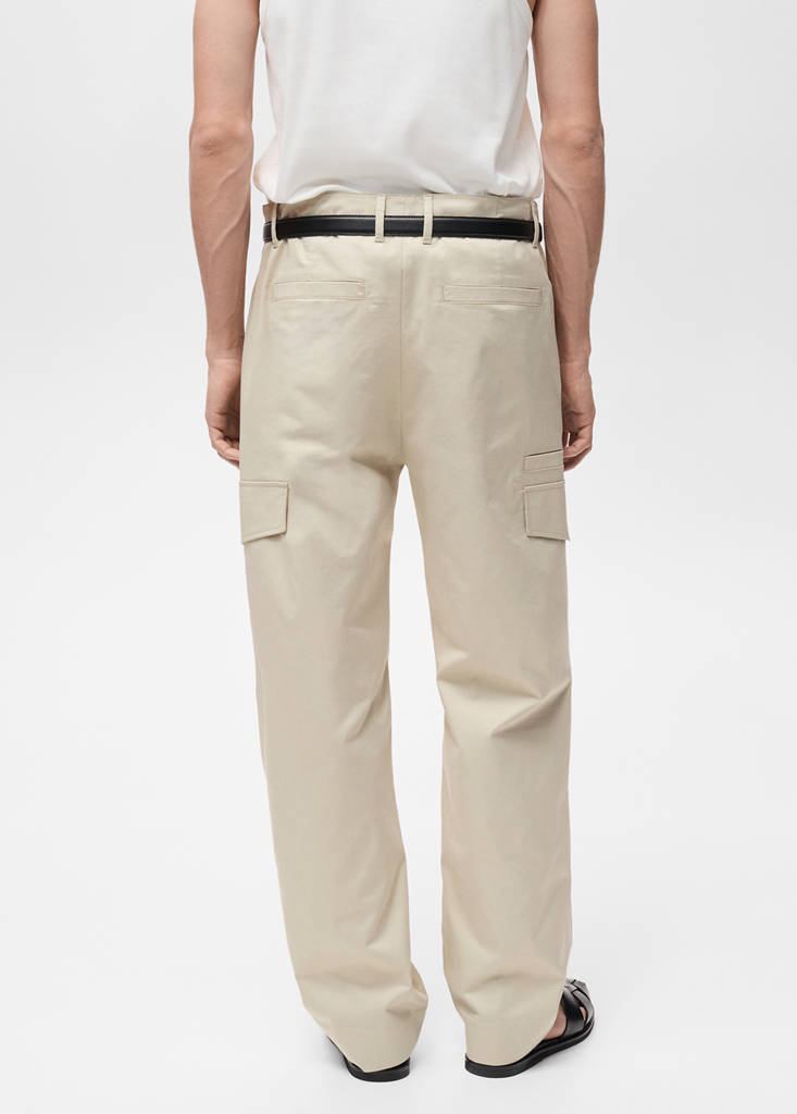Relaxed-fit trousers with pocket — Pastel Yellow