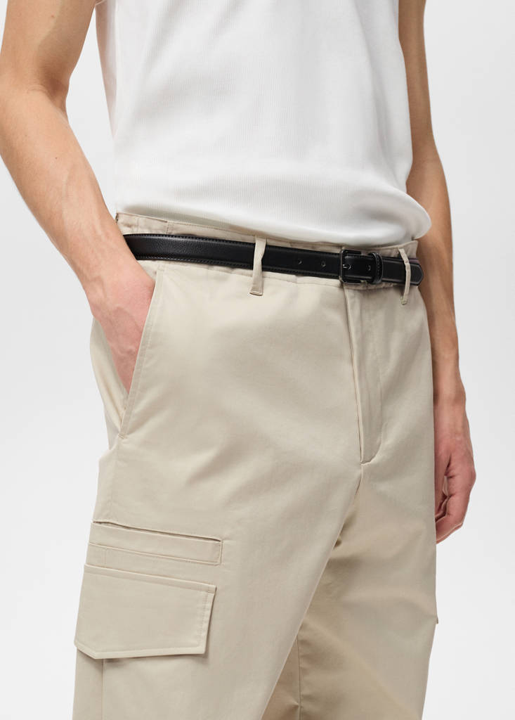 Relaxed-fit trousers with pocket — Pastel Yellow
