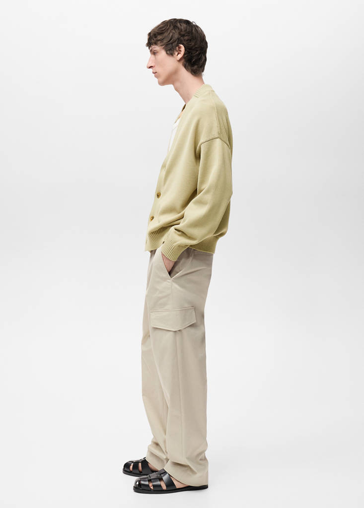 Relaxed-fit trousers with pocket — Pastel Yellow
