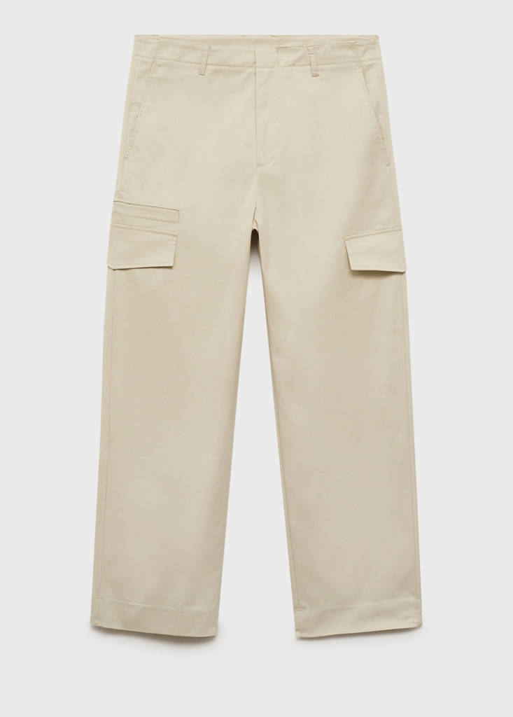 Relaxed-fit trousers with pocket — Pastel Yellow
