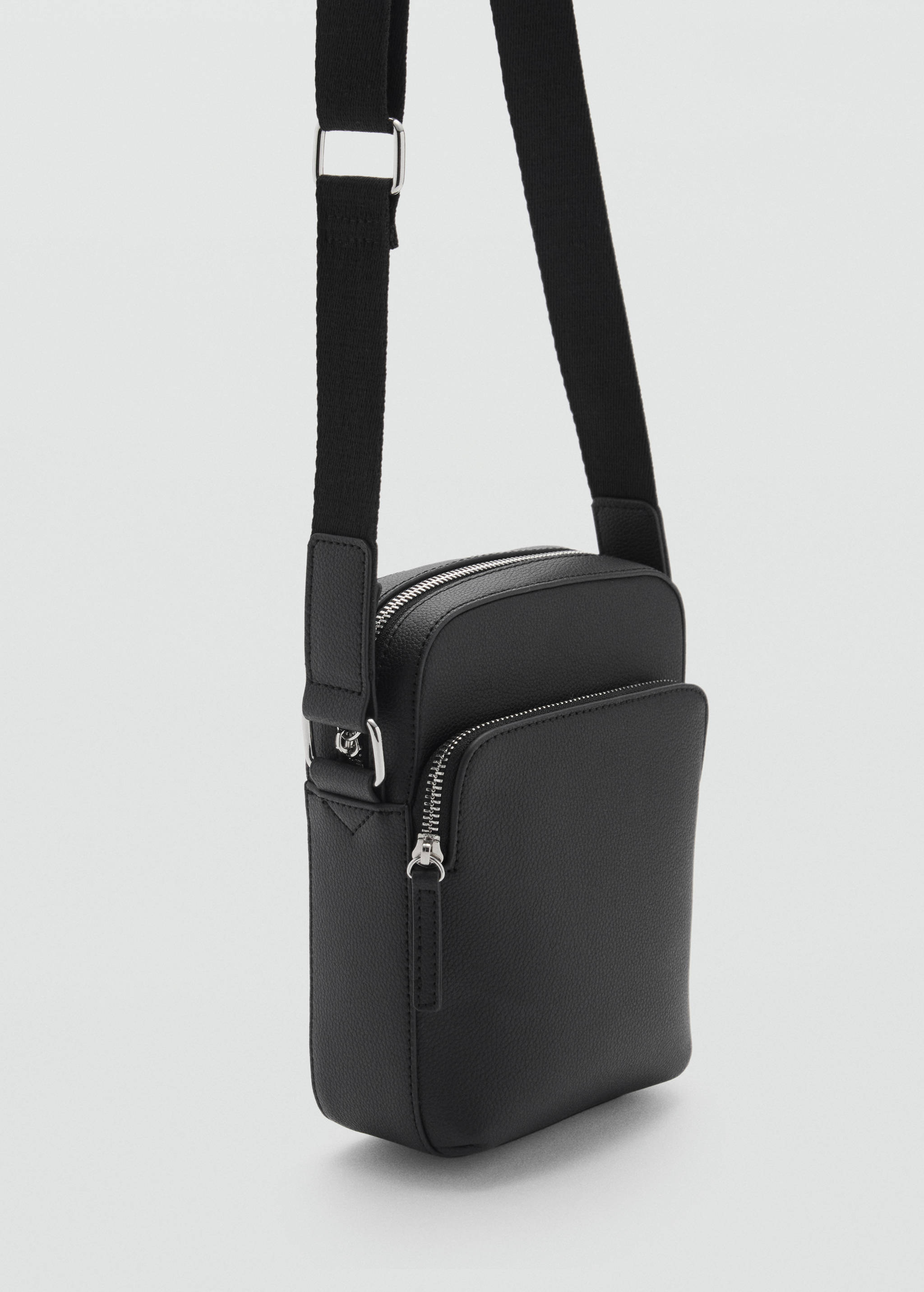 Patent faux-leather shoulder bag - Medium plane