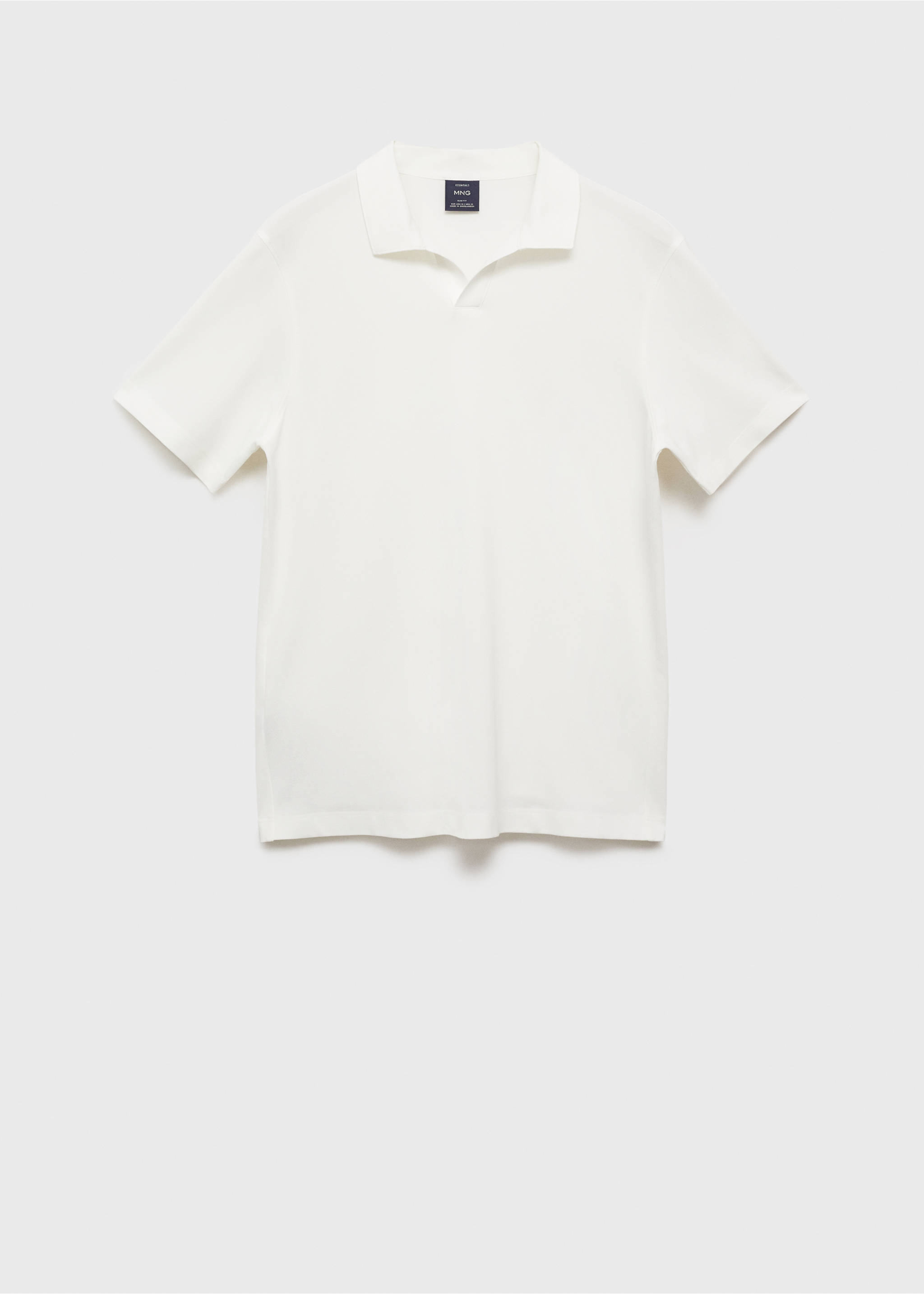 Slim-fit cotton-piqué polo shirt - Article without model, Off White. Ref: 87084409-00.